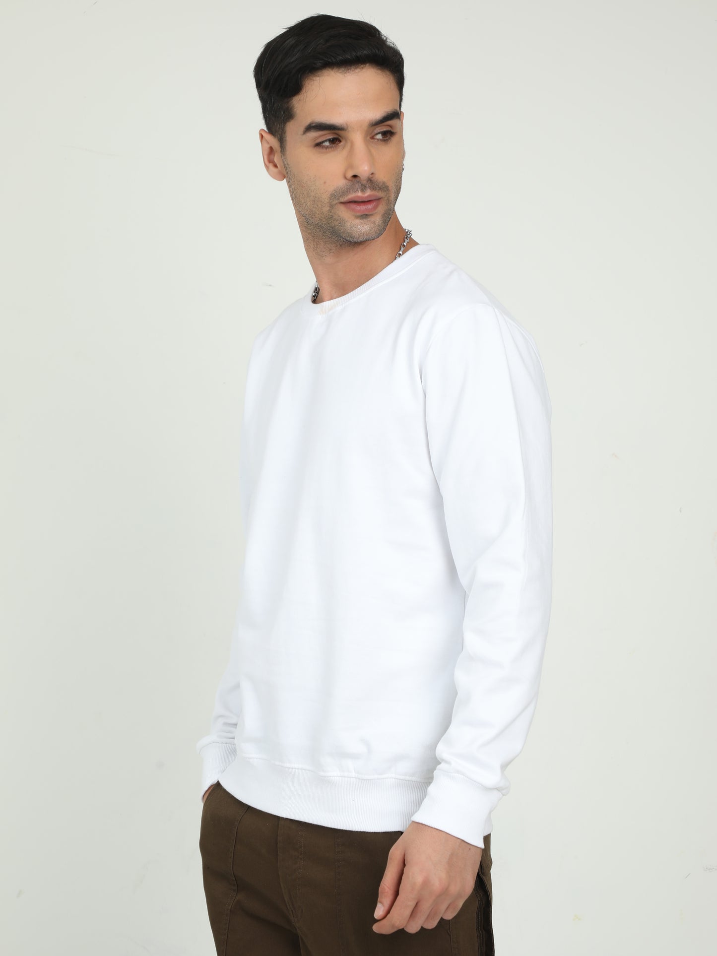 Mens White Sweatshirt 