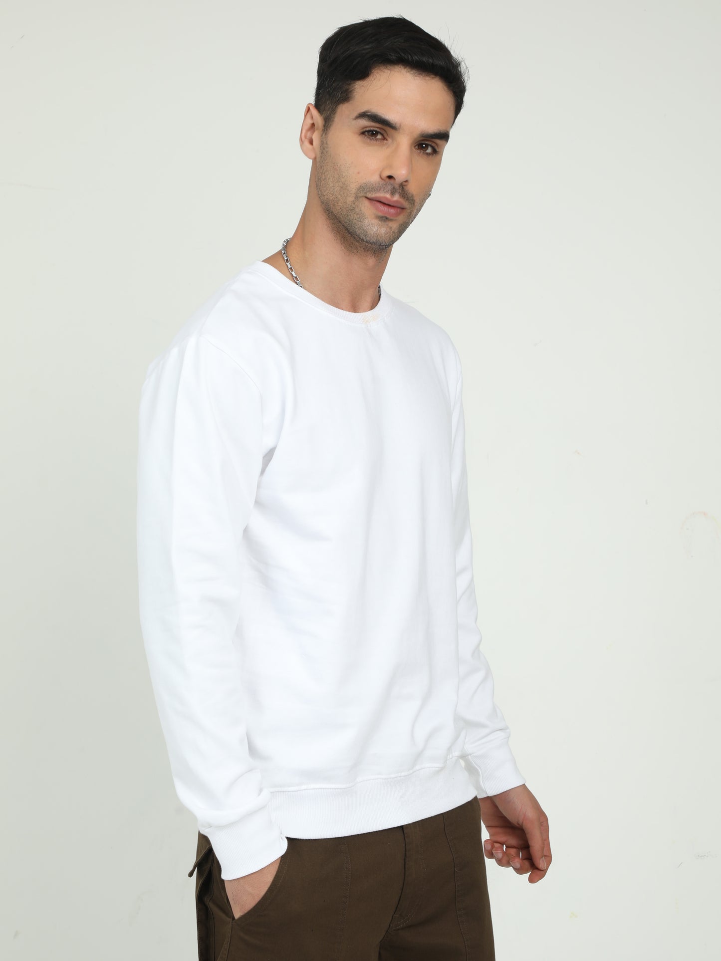 Mens White Sweatshirt 