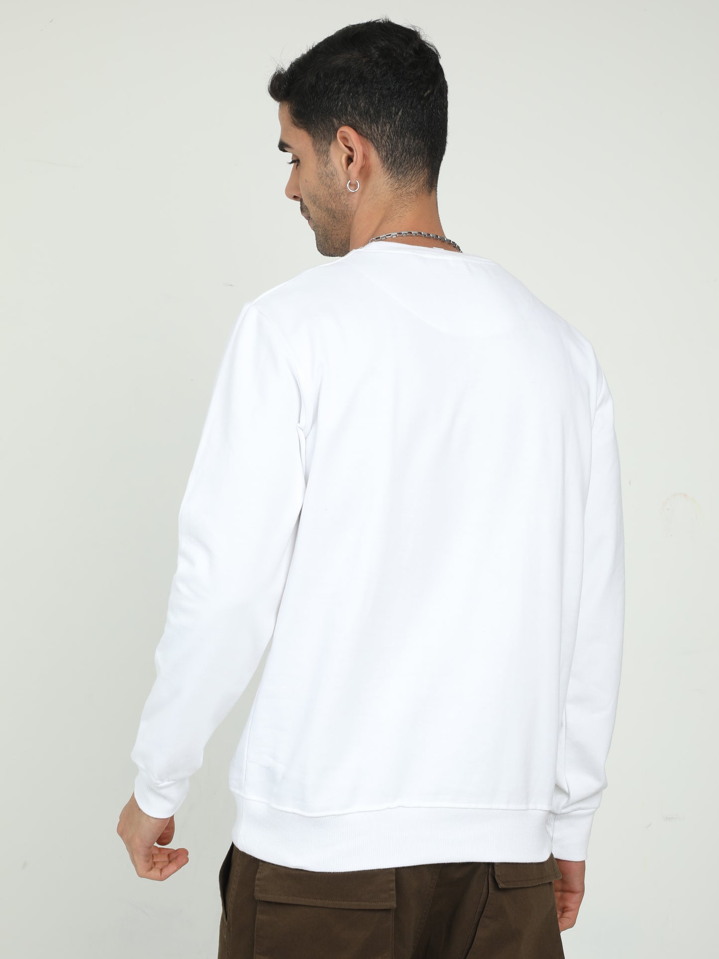 Mens White Sweatshirt 