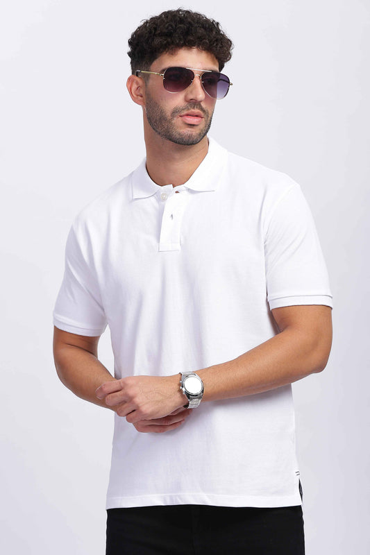 Cotton White Polo T Shirt for men 