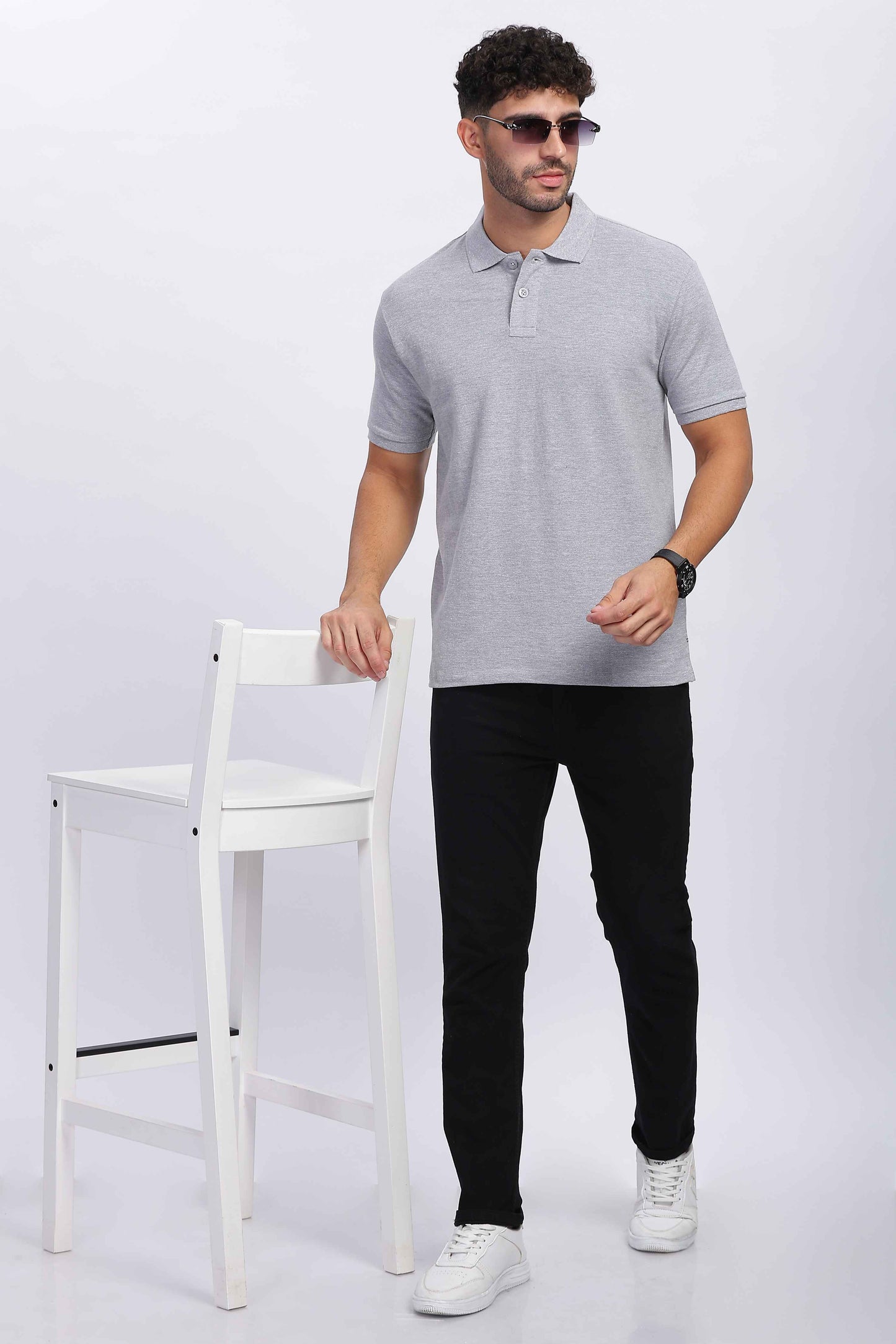 Grey Polo T Shirt for Men 