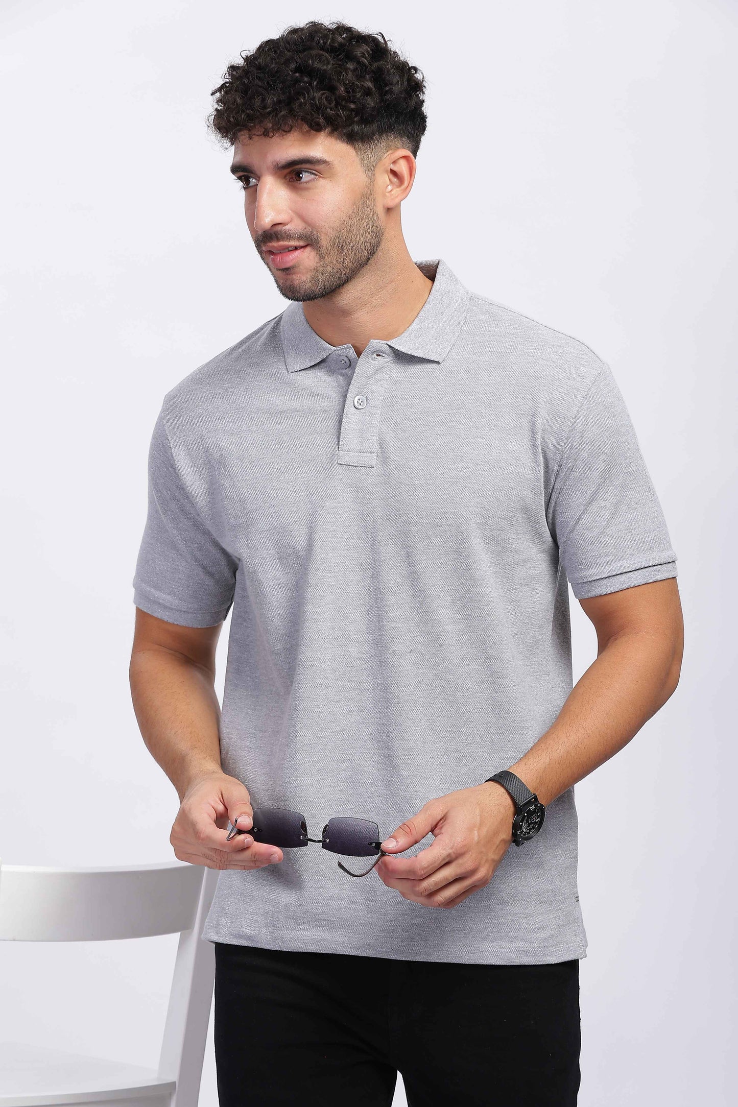 Grey Polo T Shirt for Men 