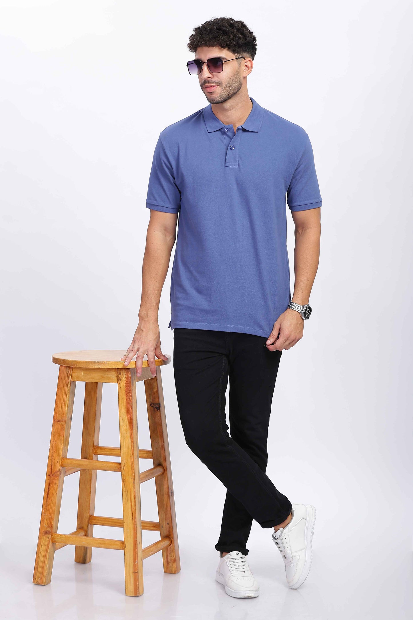  Mens Blue Polo T Shirt 