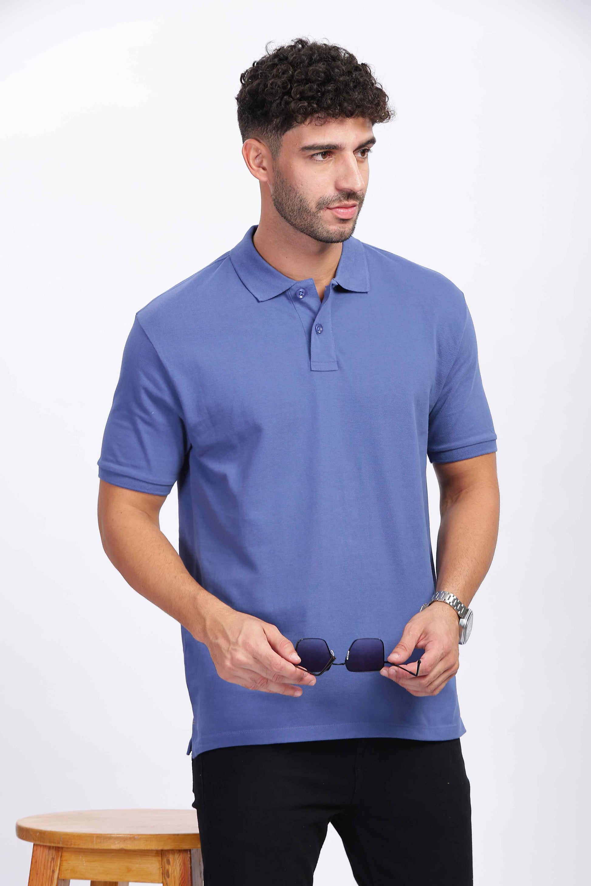  Mens Blue Polo T Shirt 