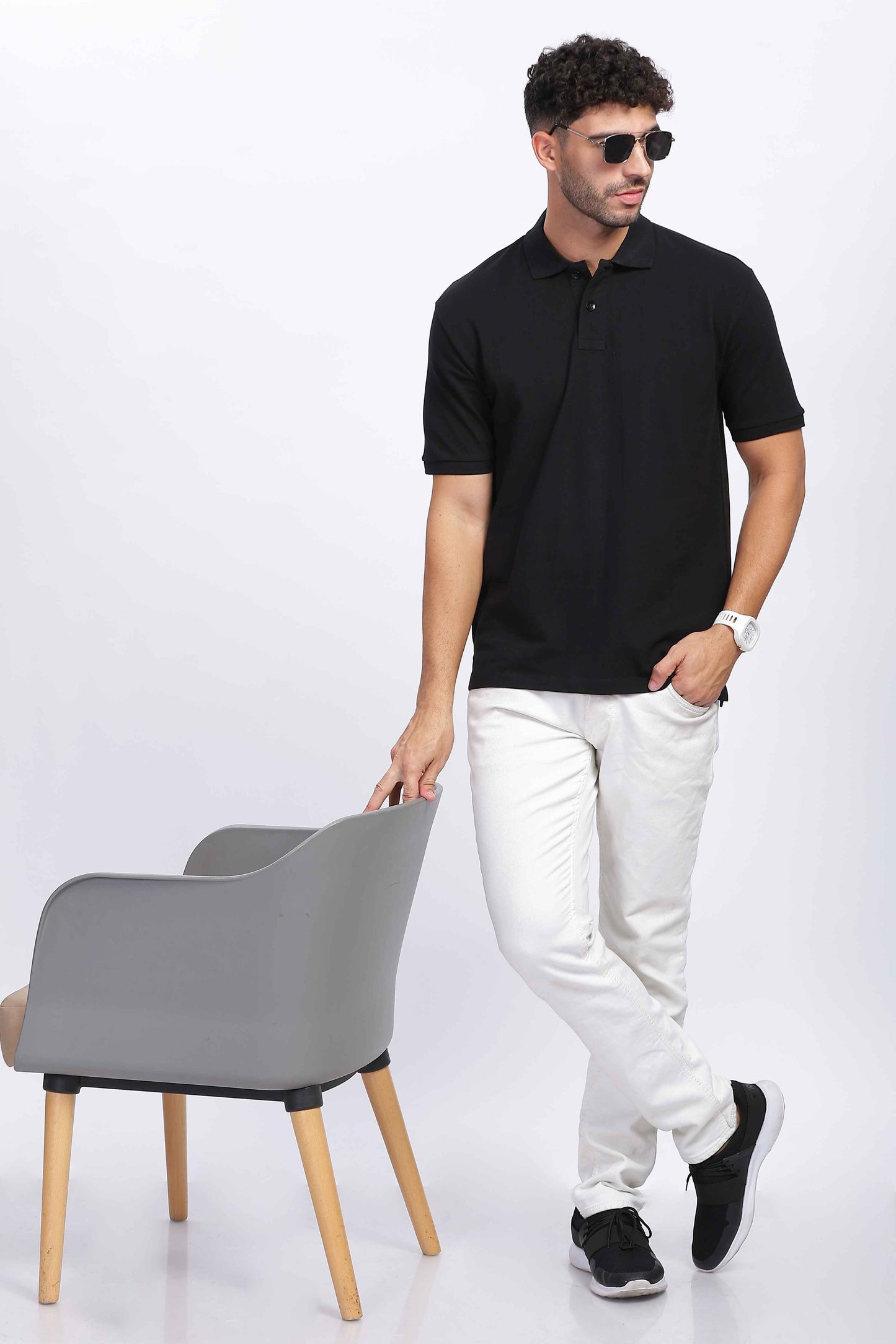 mens black polo t-shirt