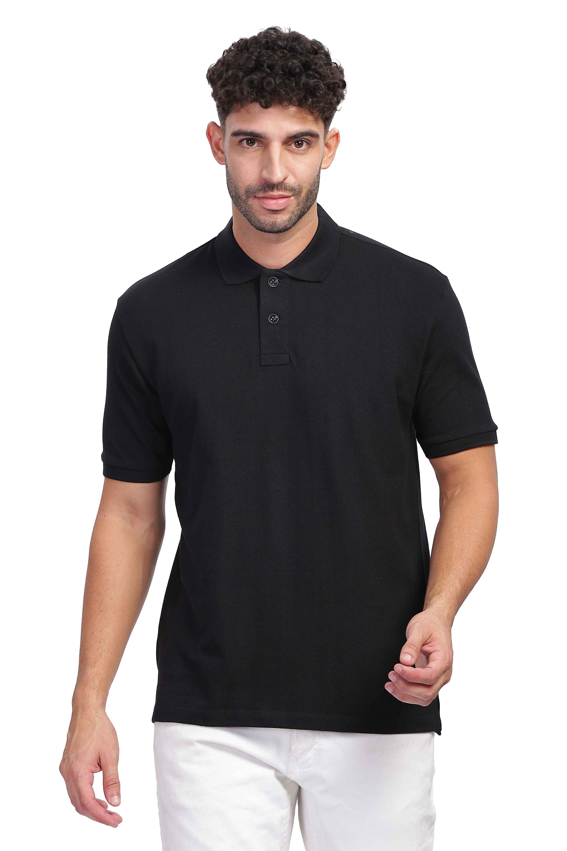 mens black polo t-shirt