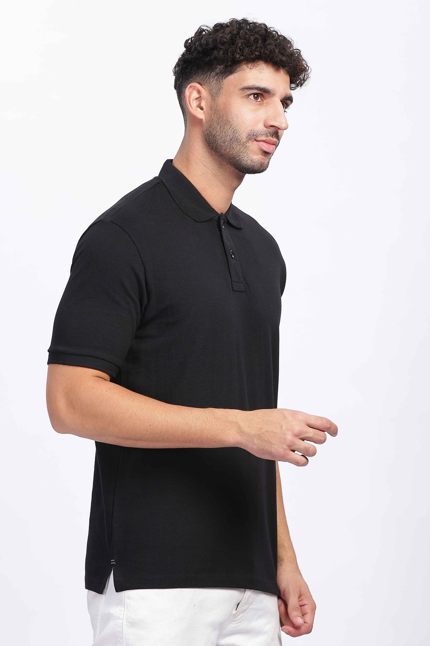 mens black polo t-shirt