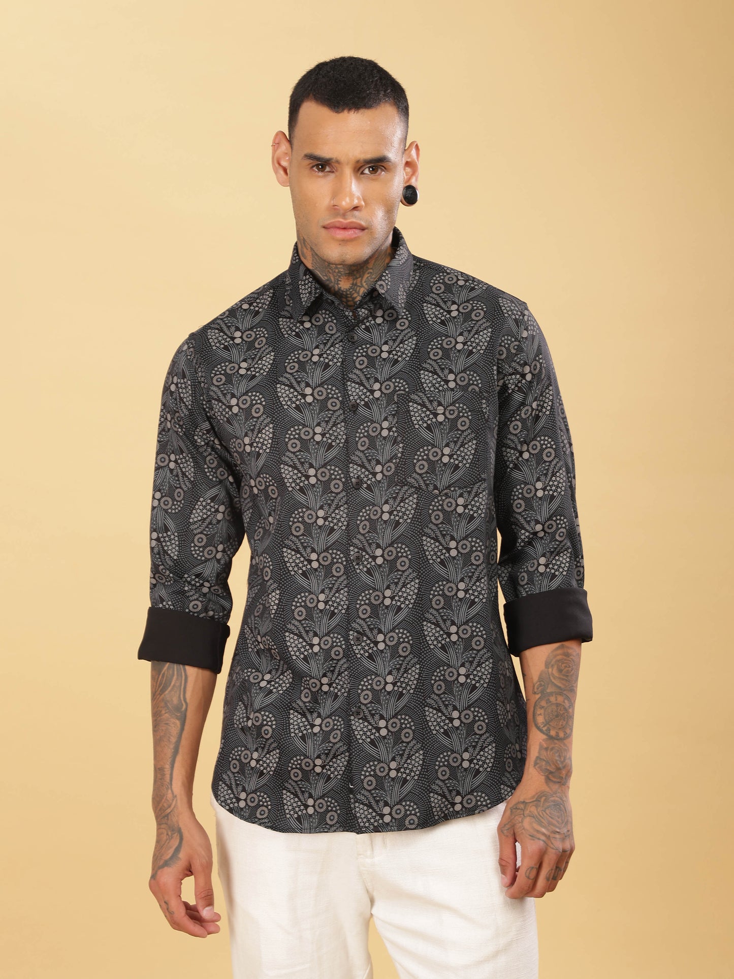 Mens Printed Floral Shirt