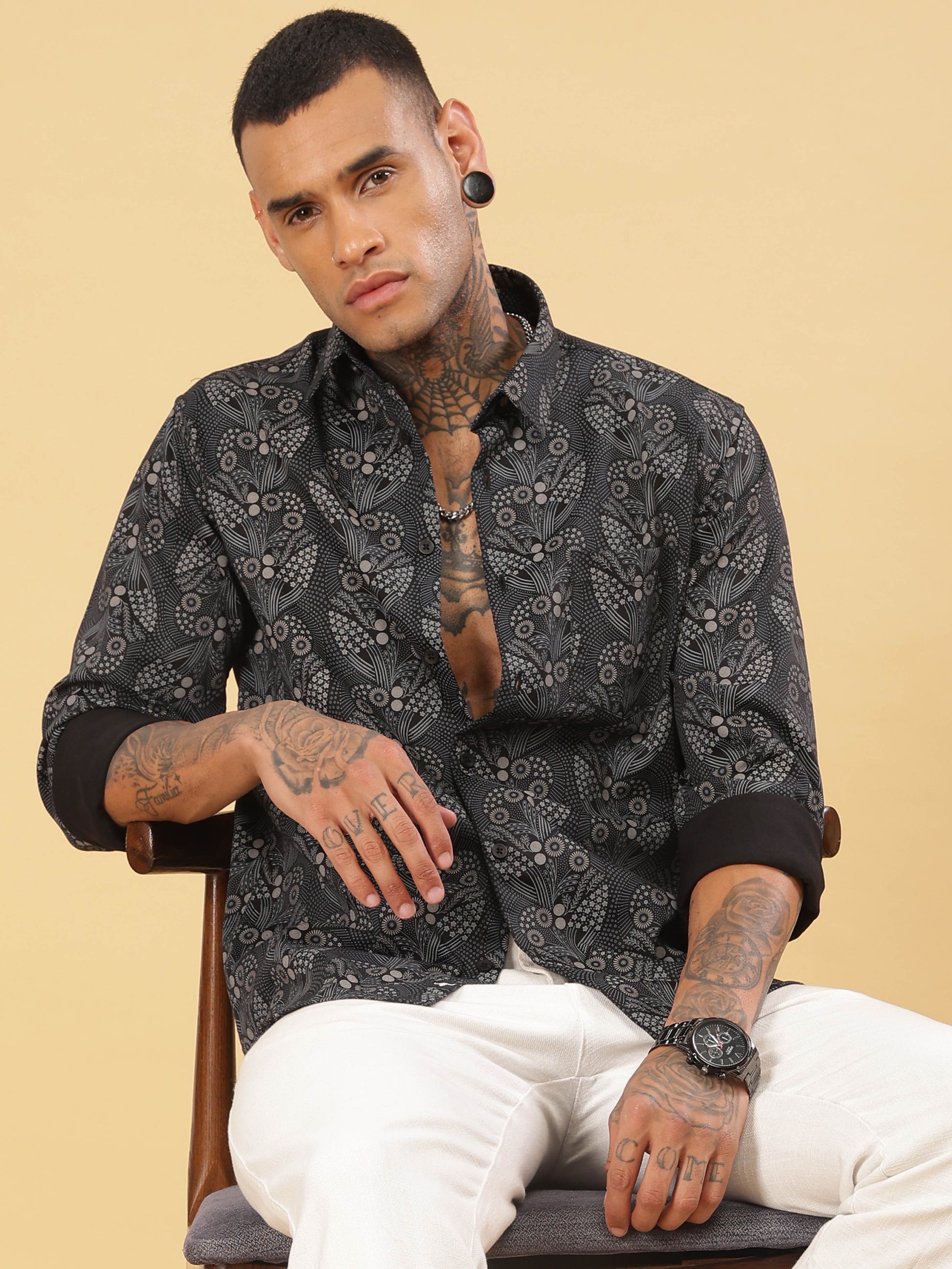 Mens Printed Floral Shirt