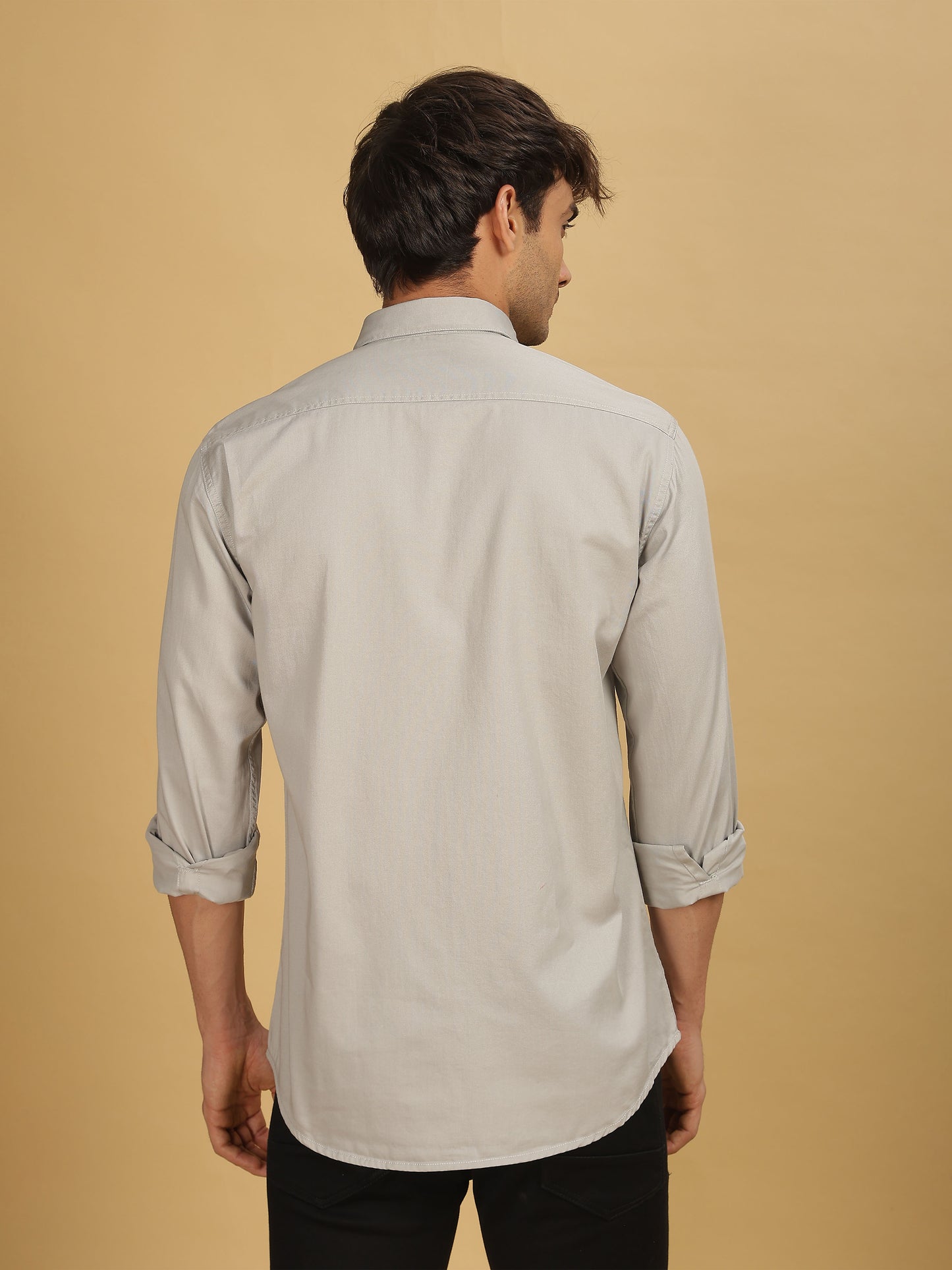 Grey Double Pocket Shirt for Men