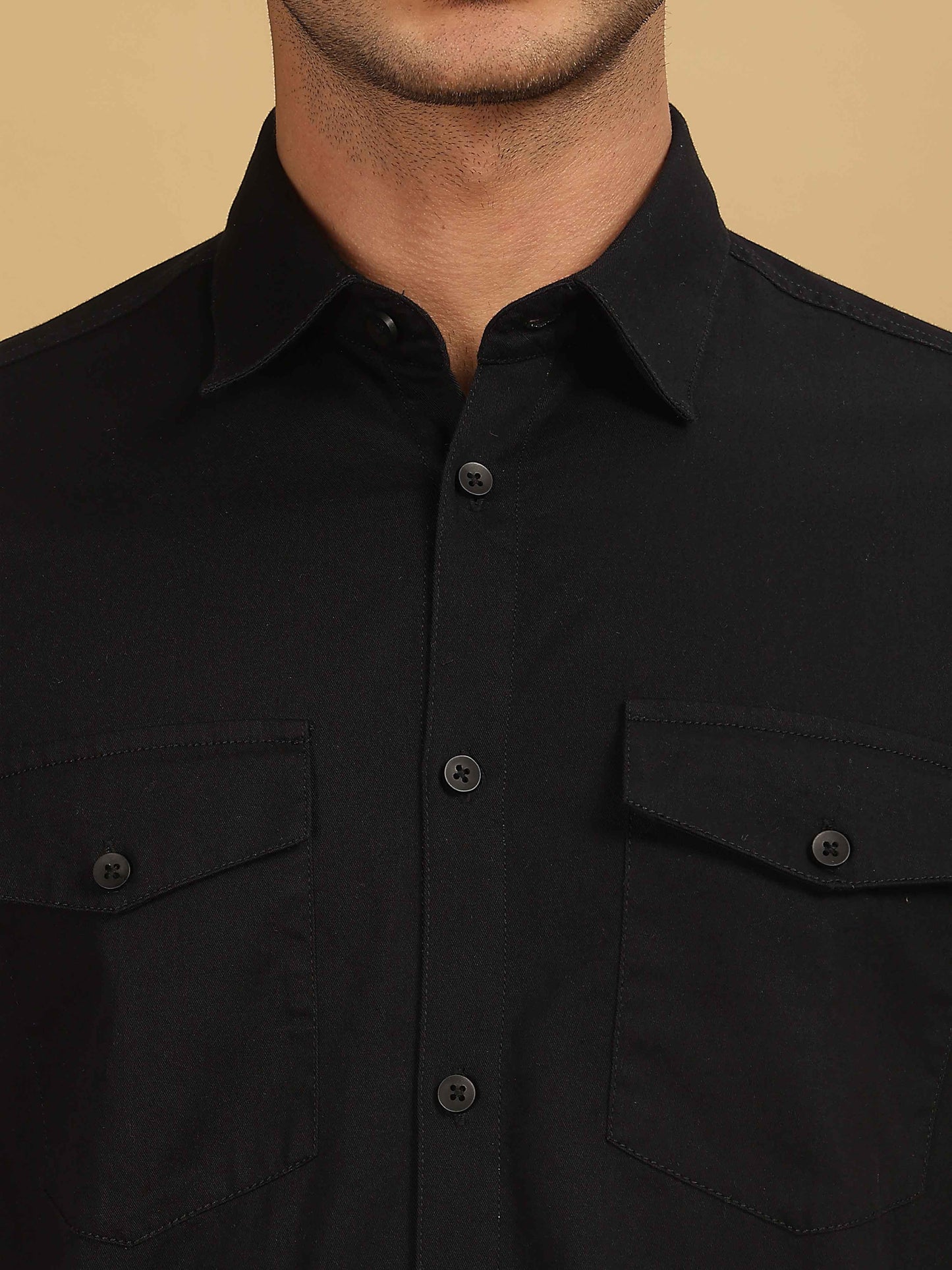 Mens Black Double Pocket 