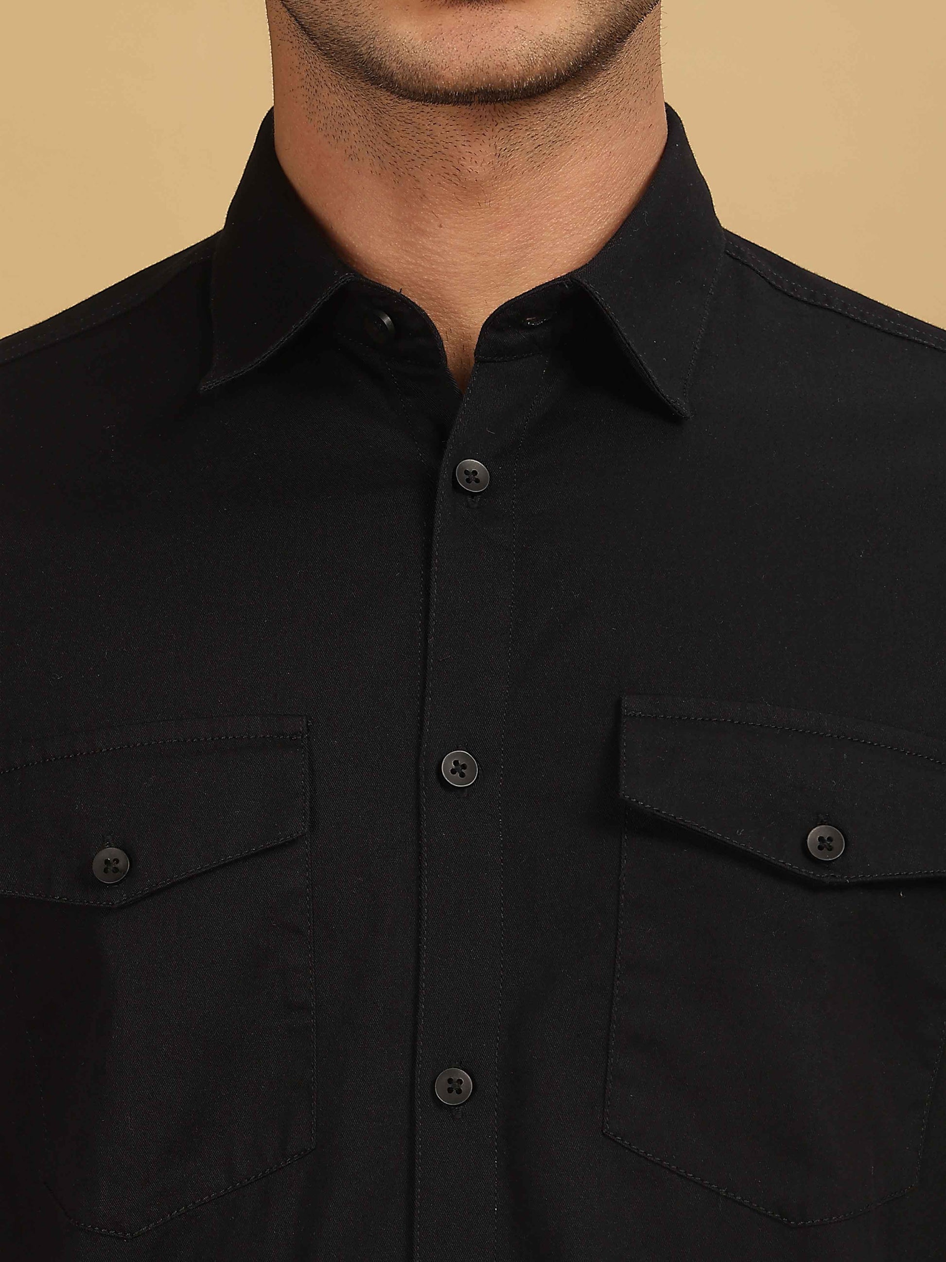 Mens Black Double Pocket 