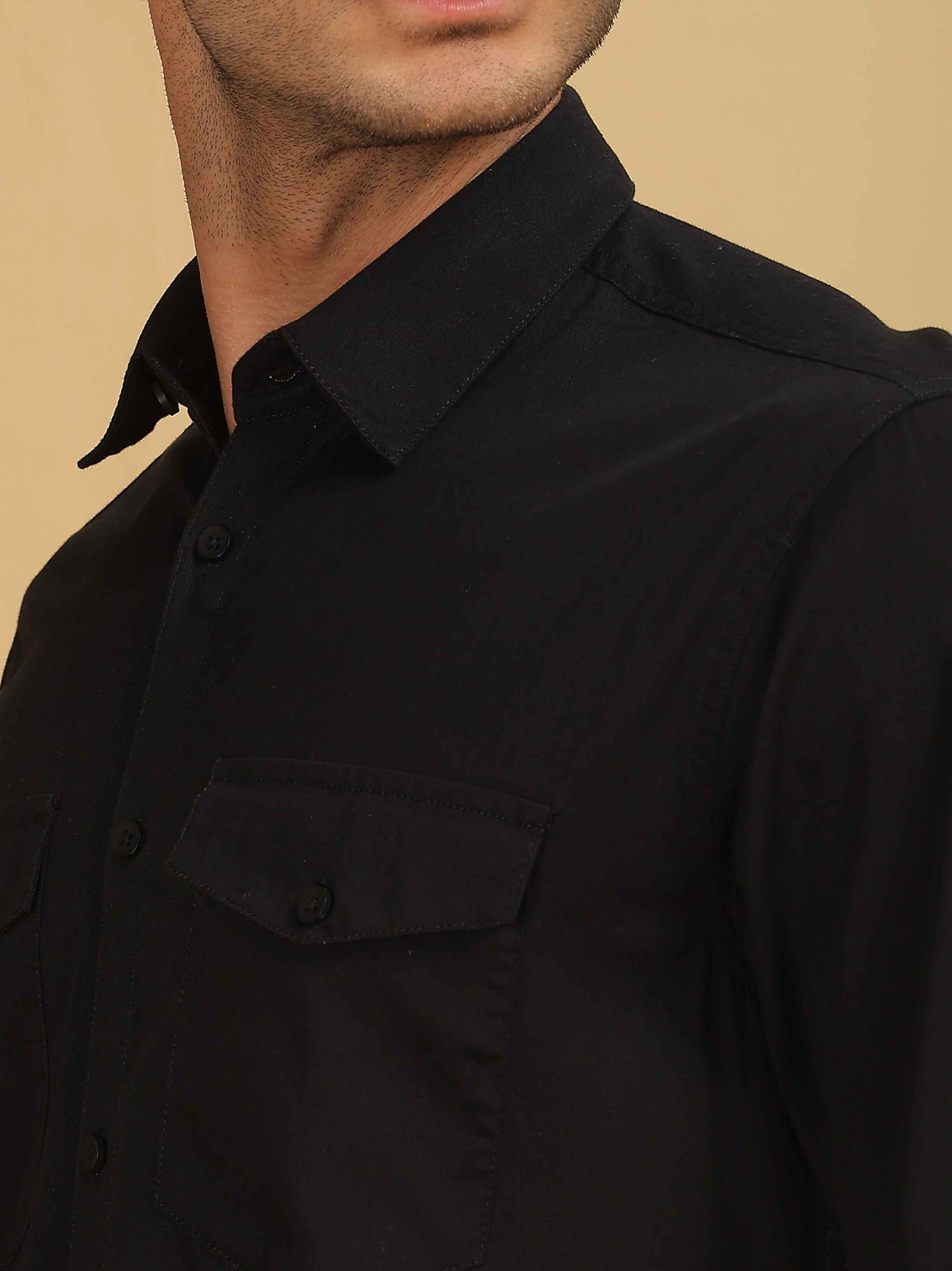 Mens Black Double Pocket 