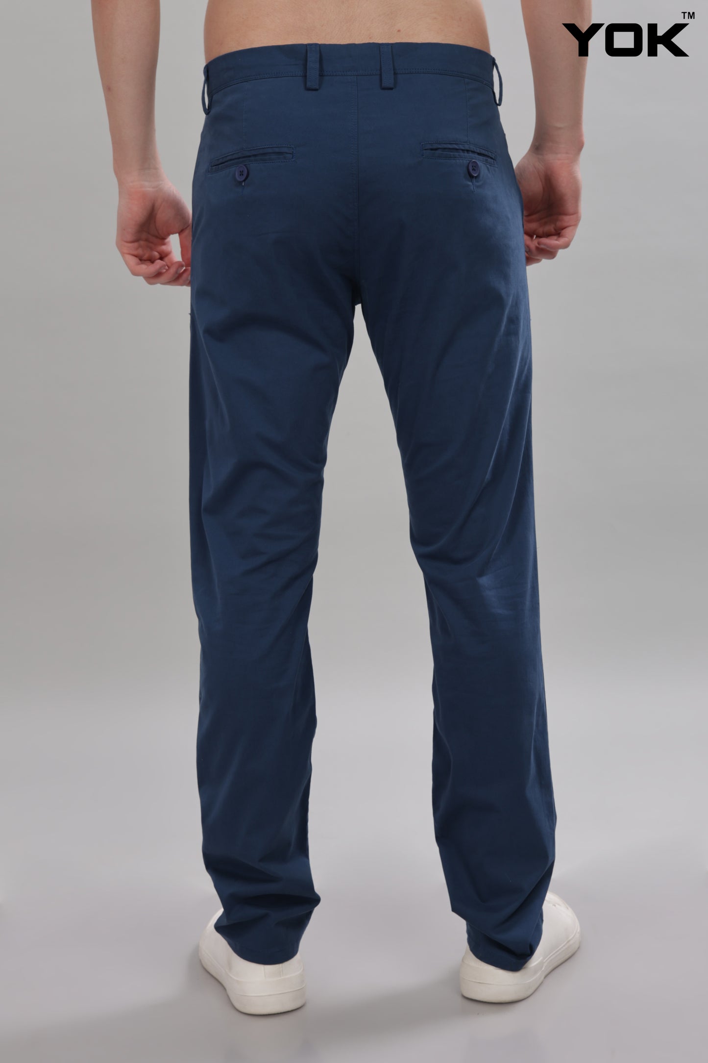 Dark Slate Grey Chino Trousers for Men