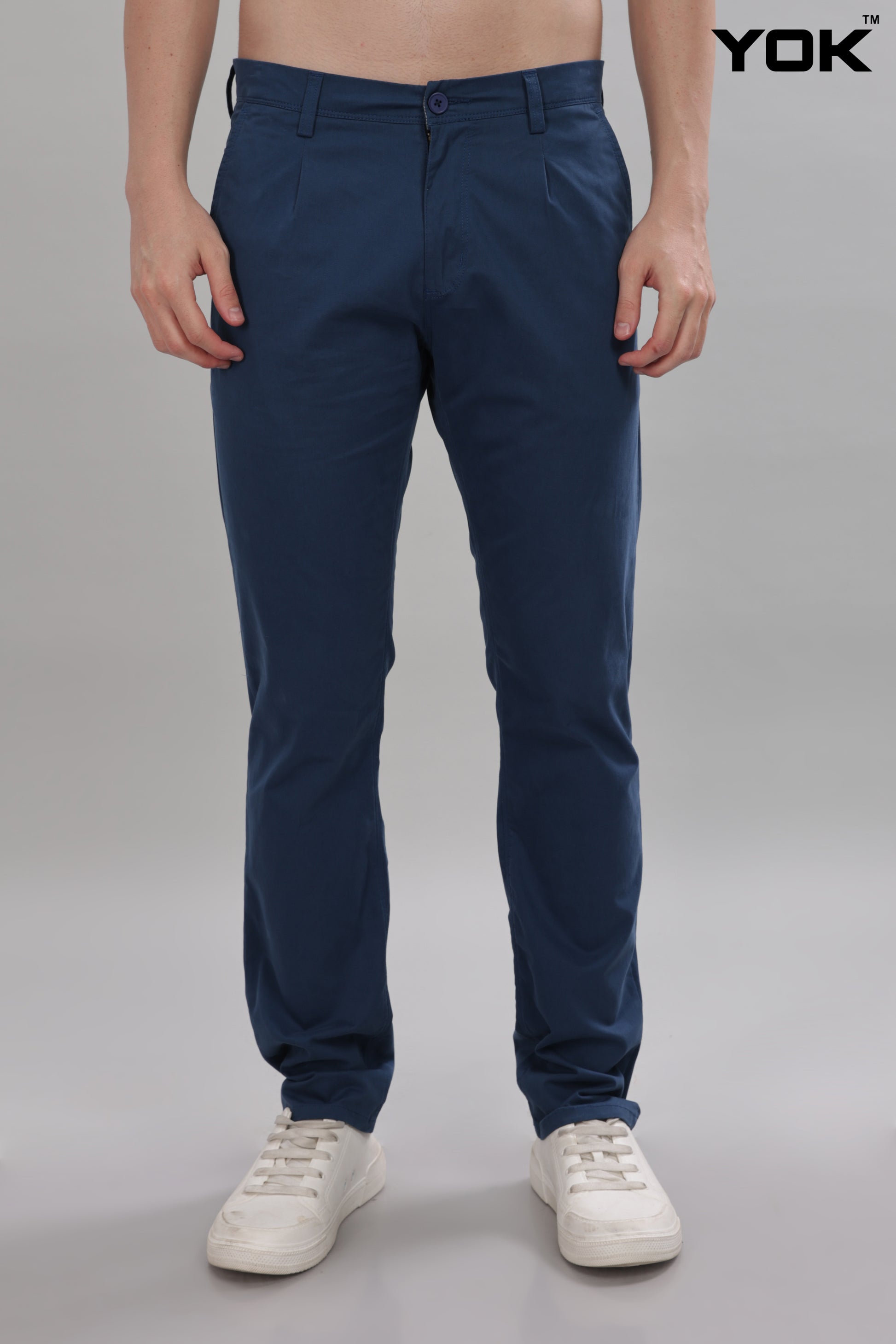 Dark Slate Grey Chino Trousers for Men