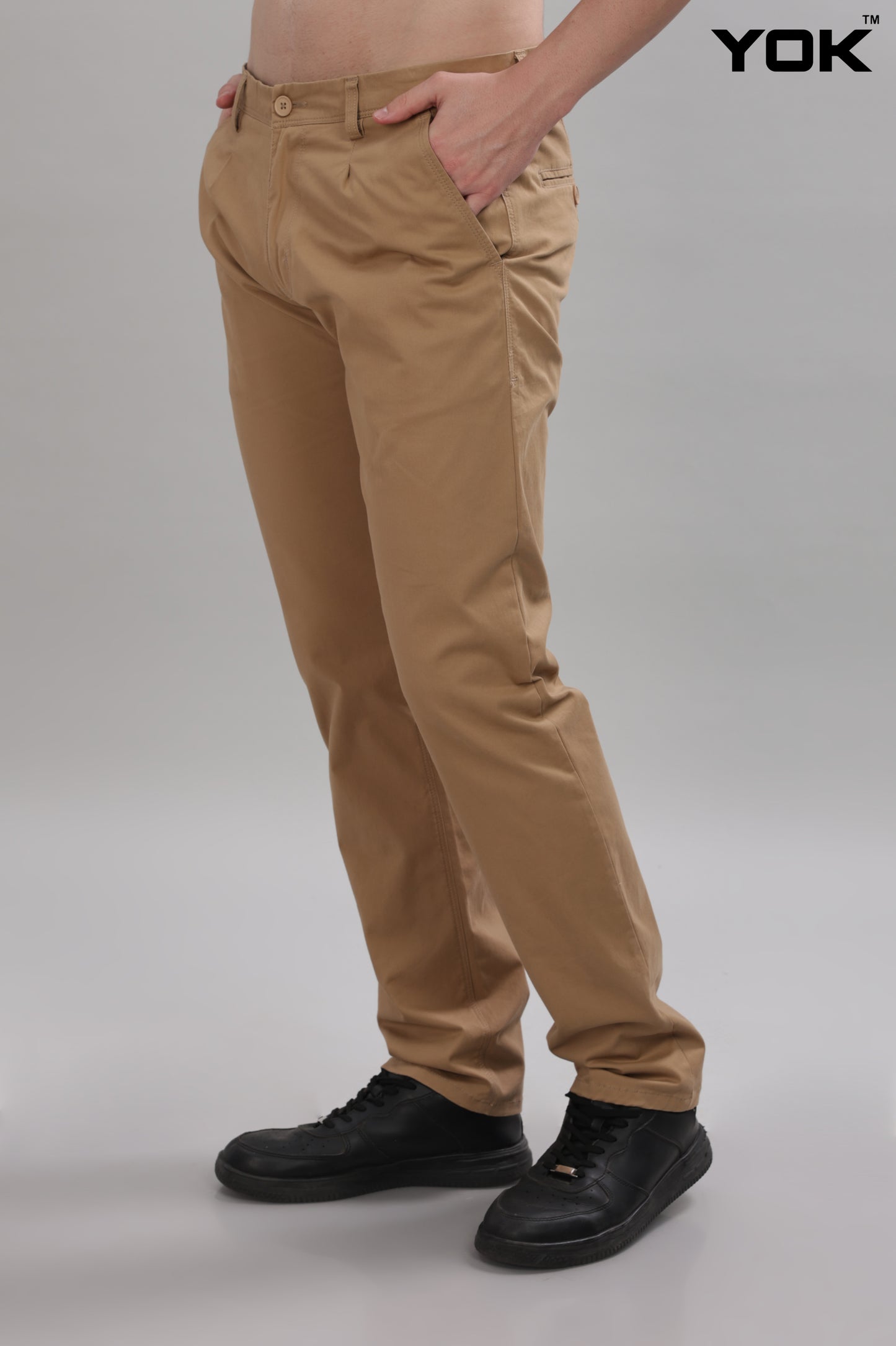 Pale Mens Brown Chinos