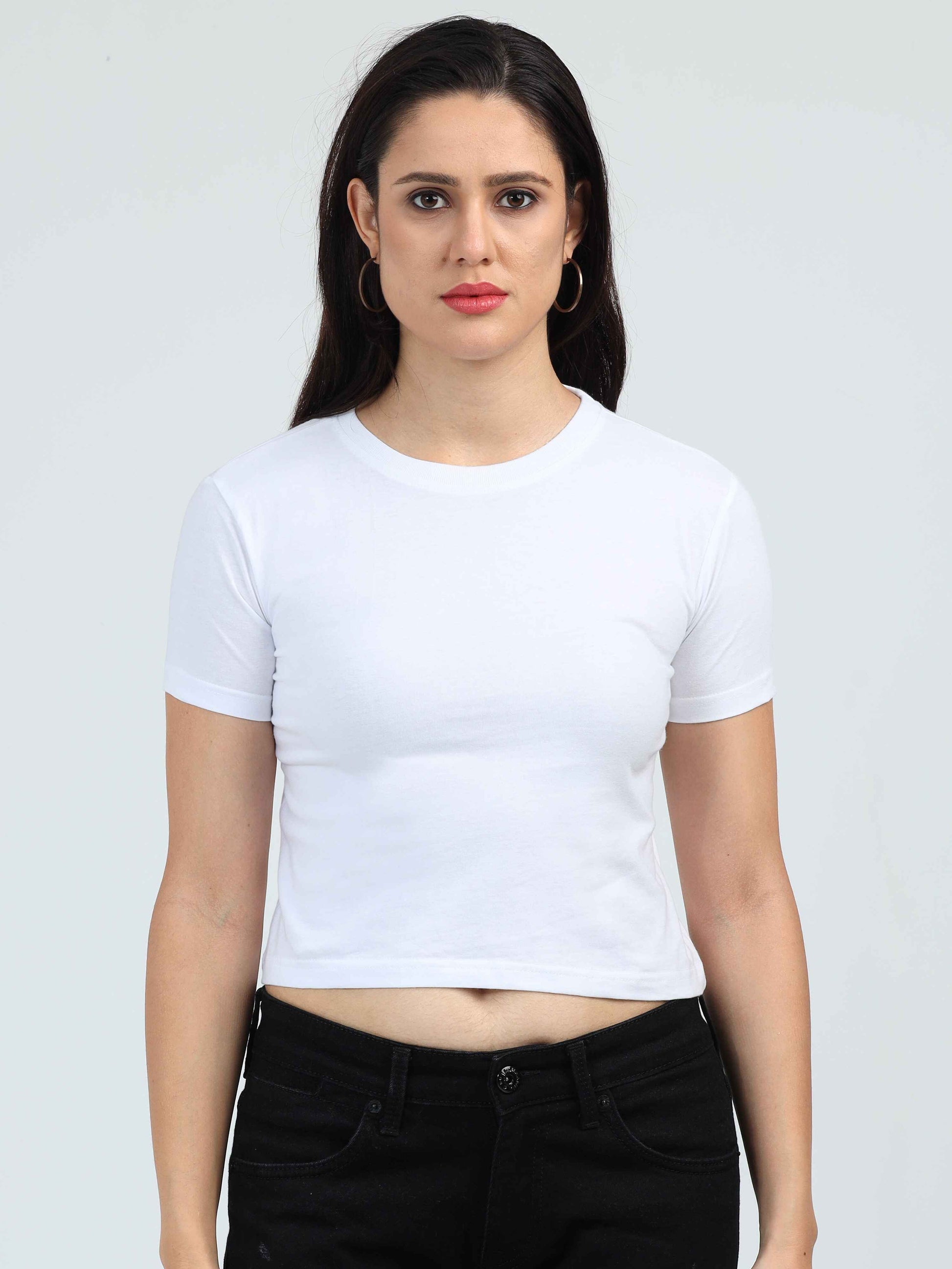  Womens White Color Crop Top