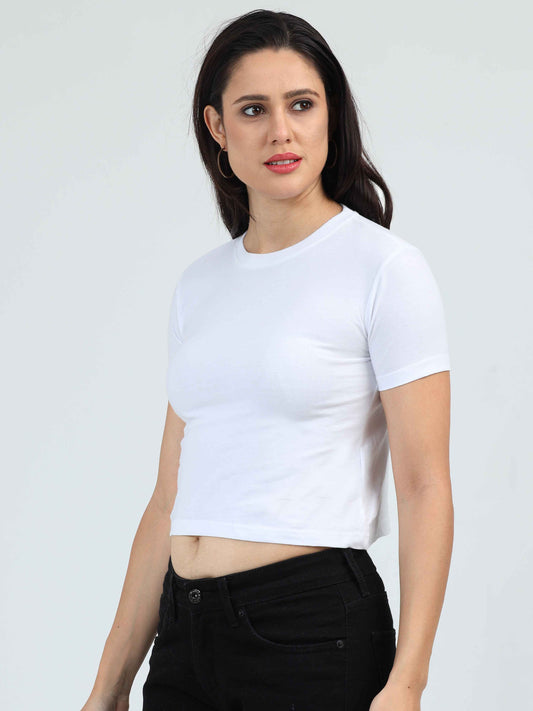  Womens White Color Crop Top