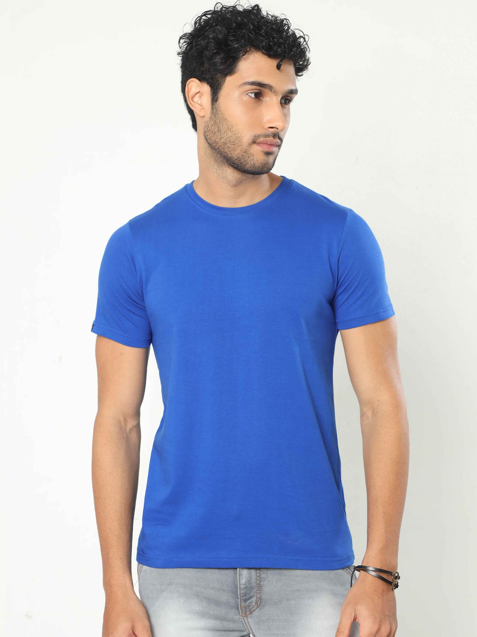 Mens Plain Blue T-Shirts 