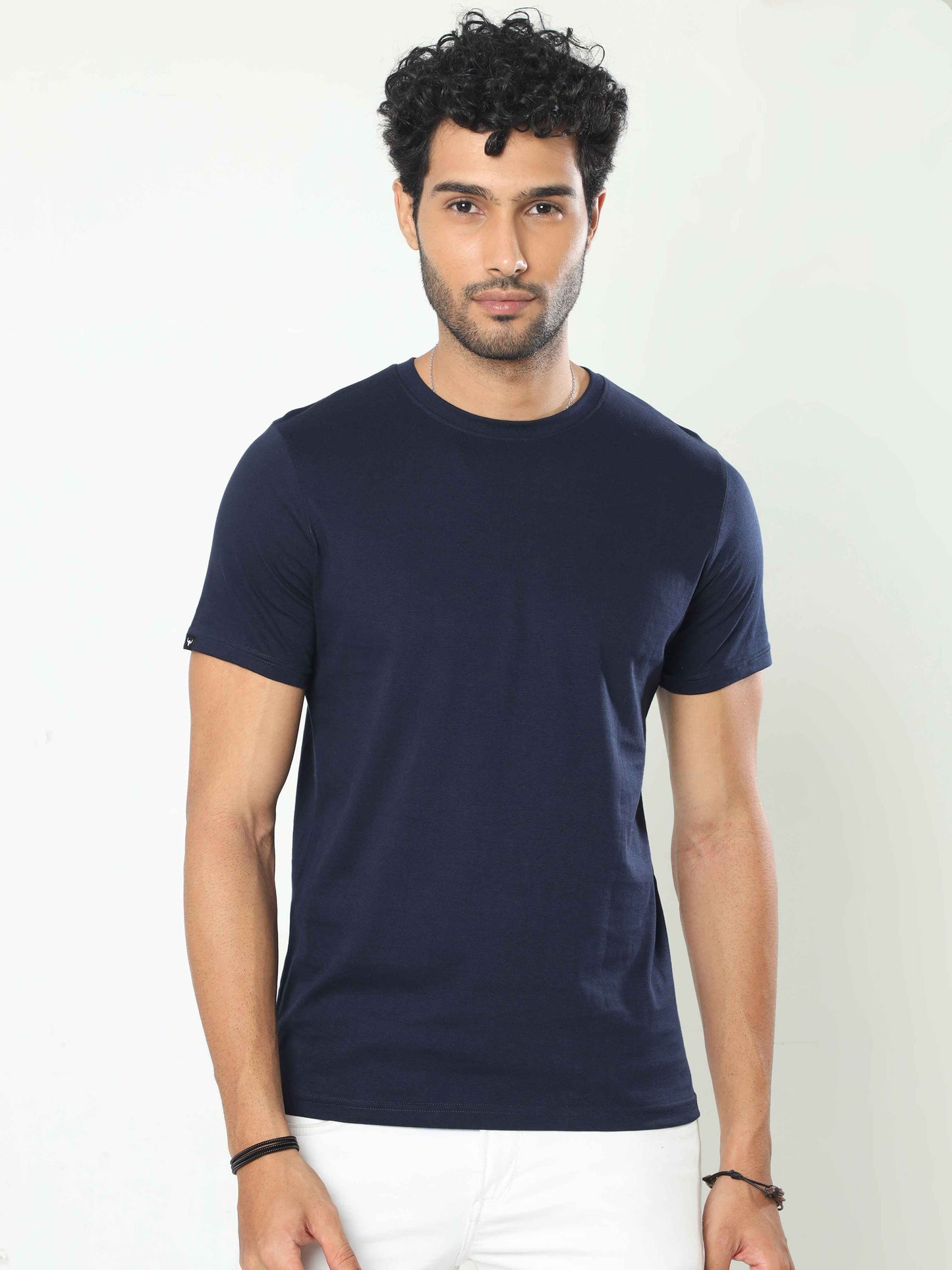 Mens Plain Navy Blue T Shirts 