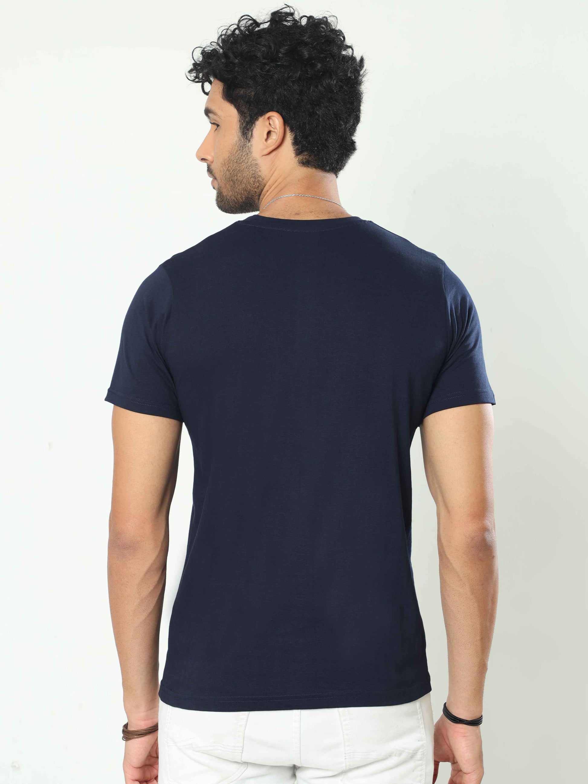 Mens Plain Navy Blue T Shirt