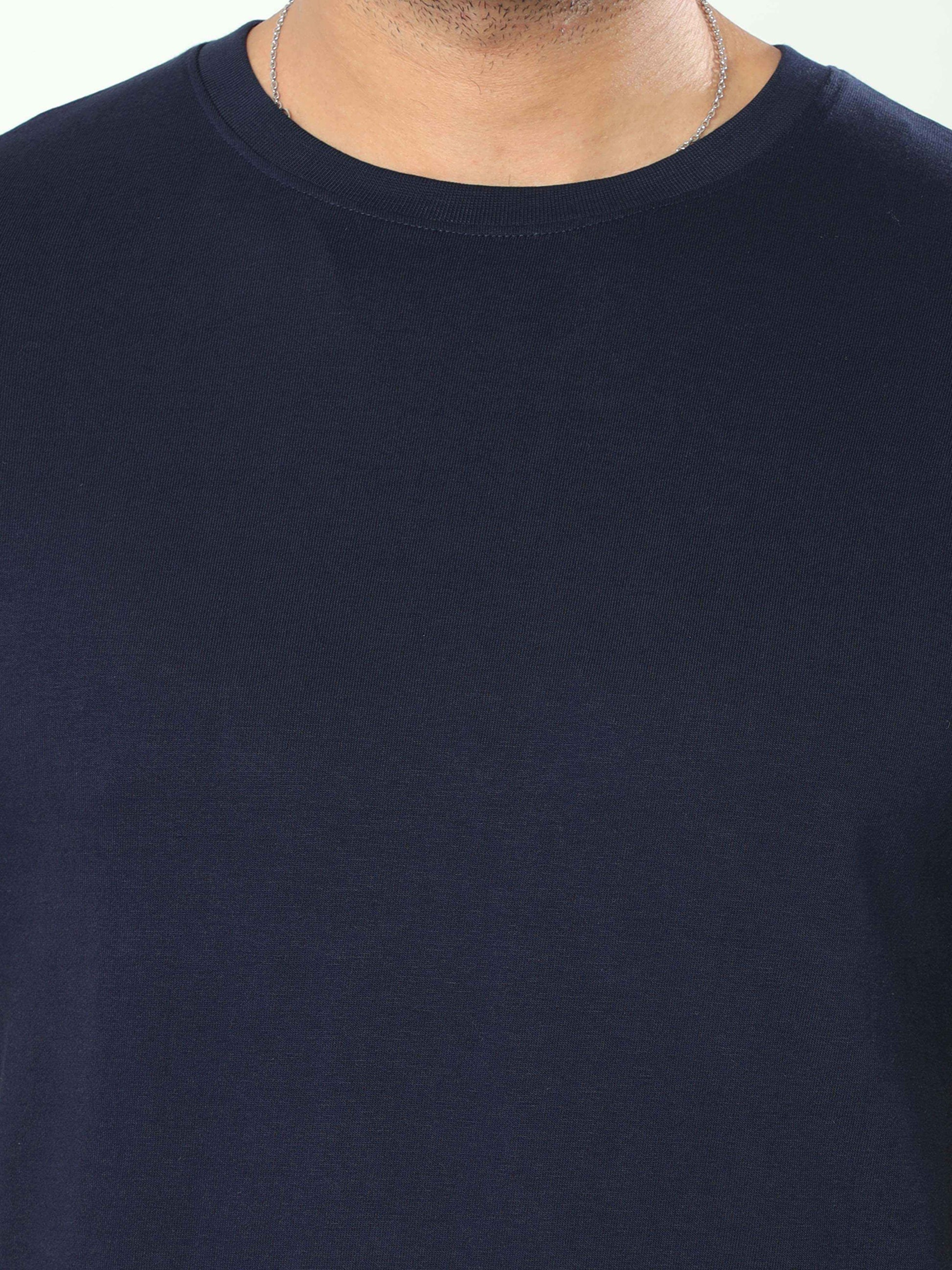 Mens Plain Navy Blue T Shirt