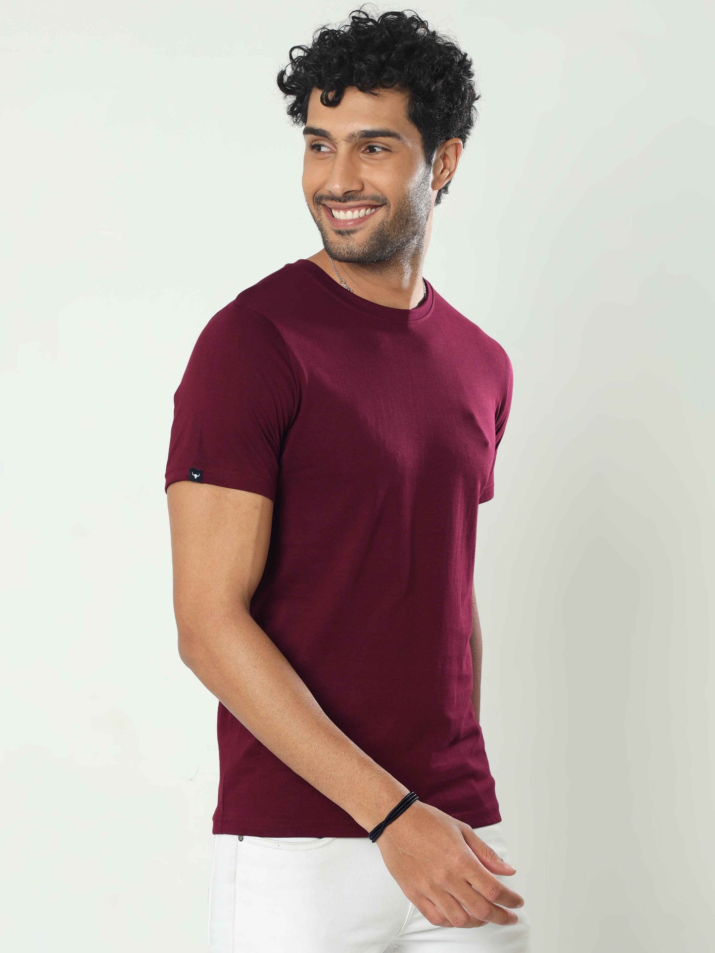 Mens Plain Burgundy T shirt