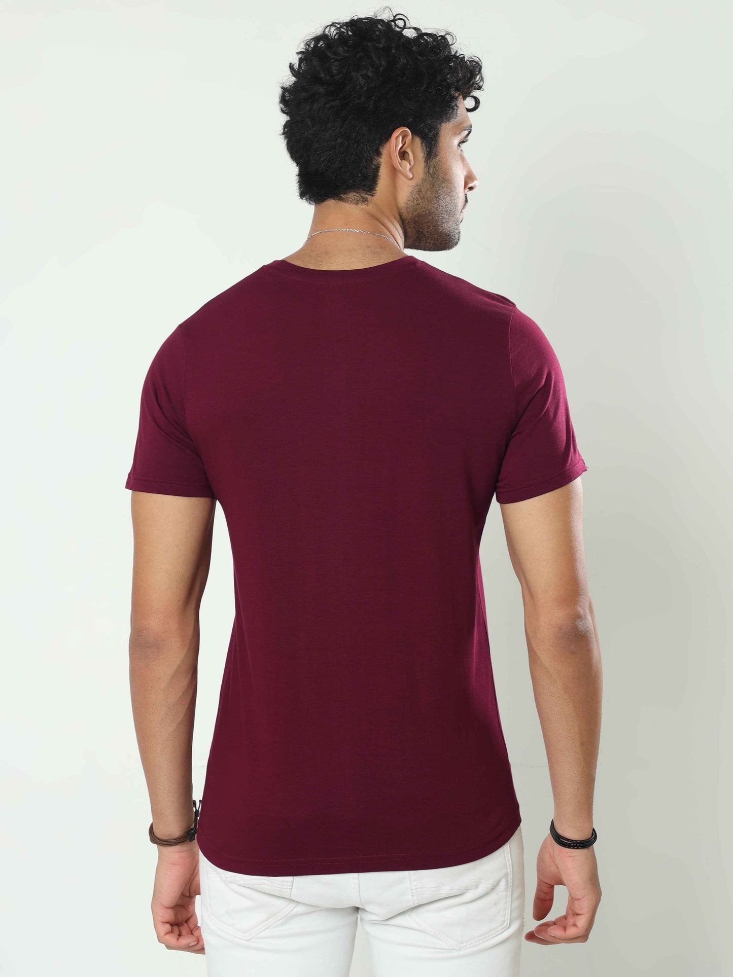 Mens Plain Burgundy T shirt