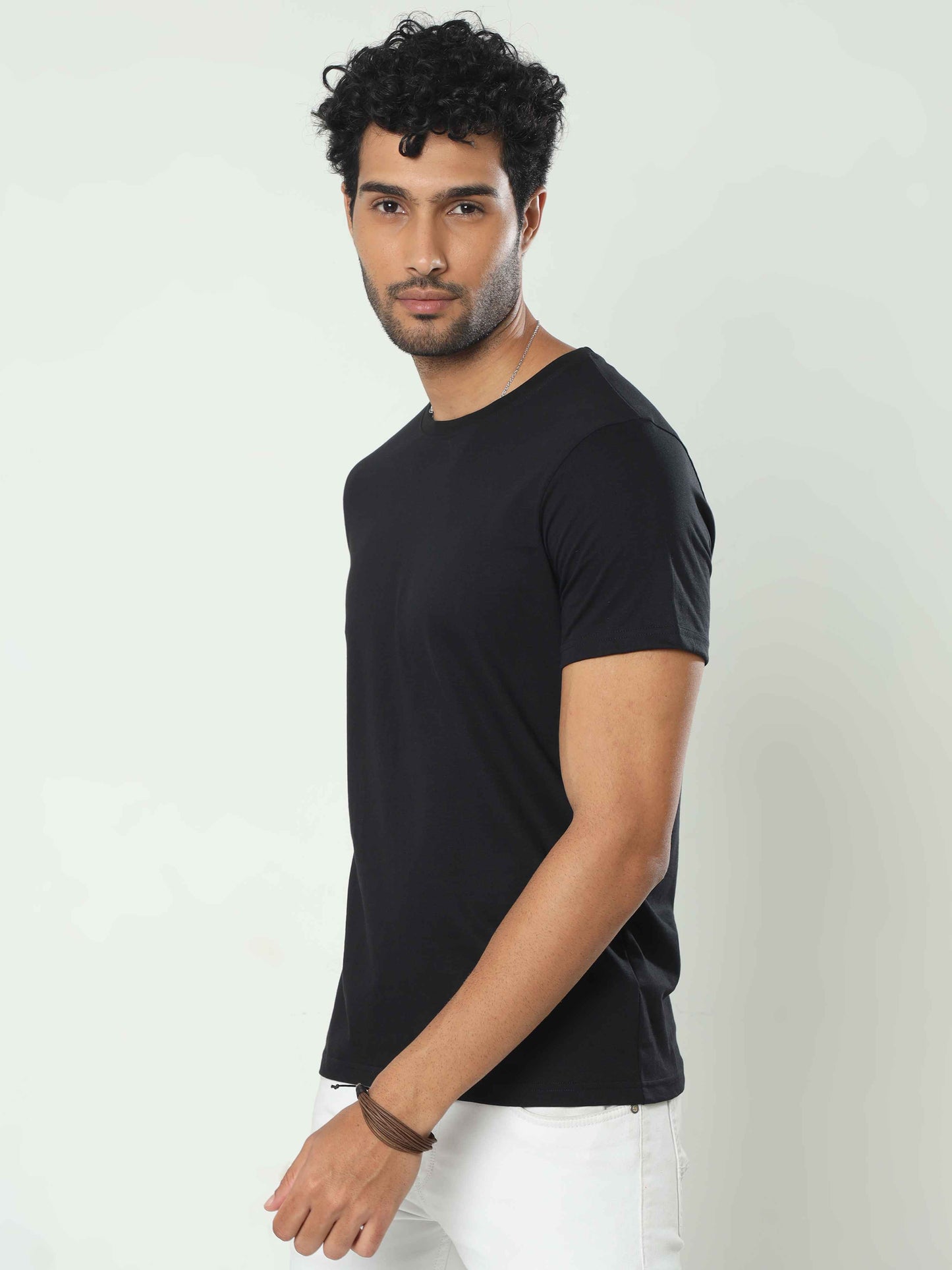 Mens Plain Black T Shirt 