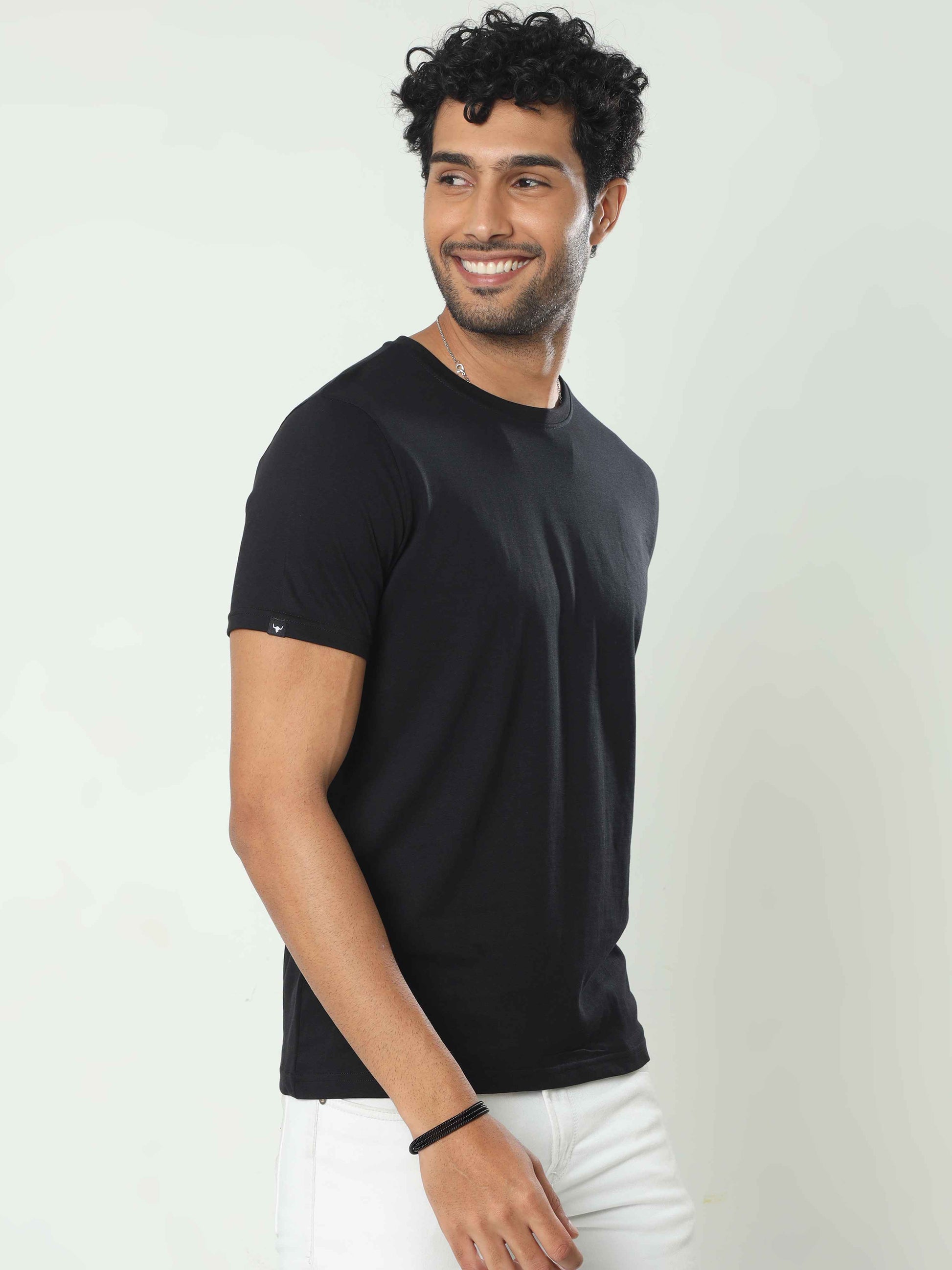 Mens Plain Black T Shirt 