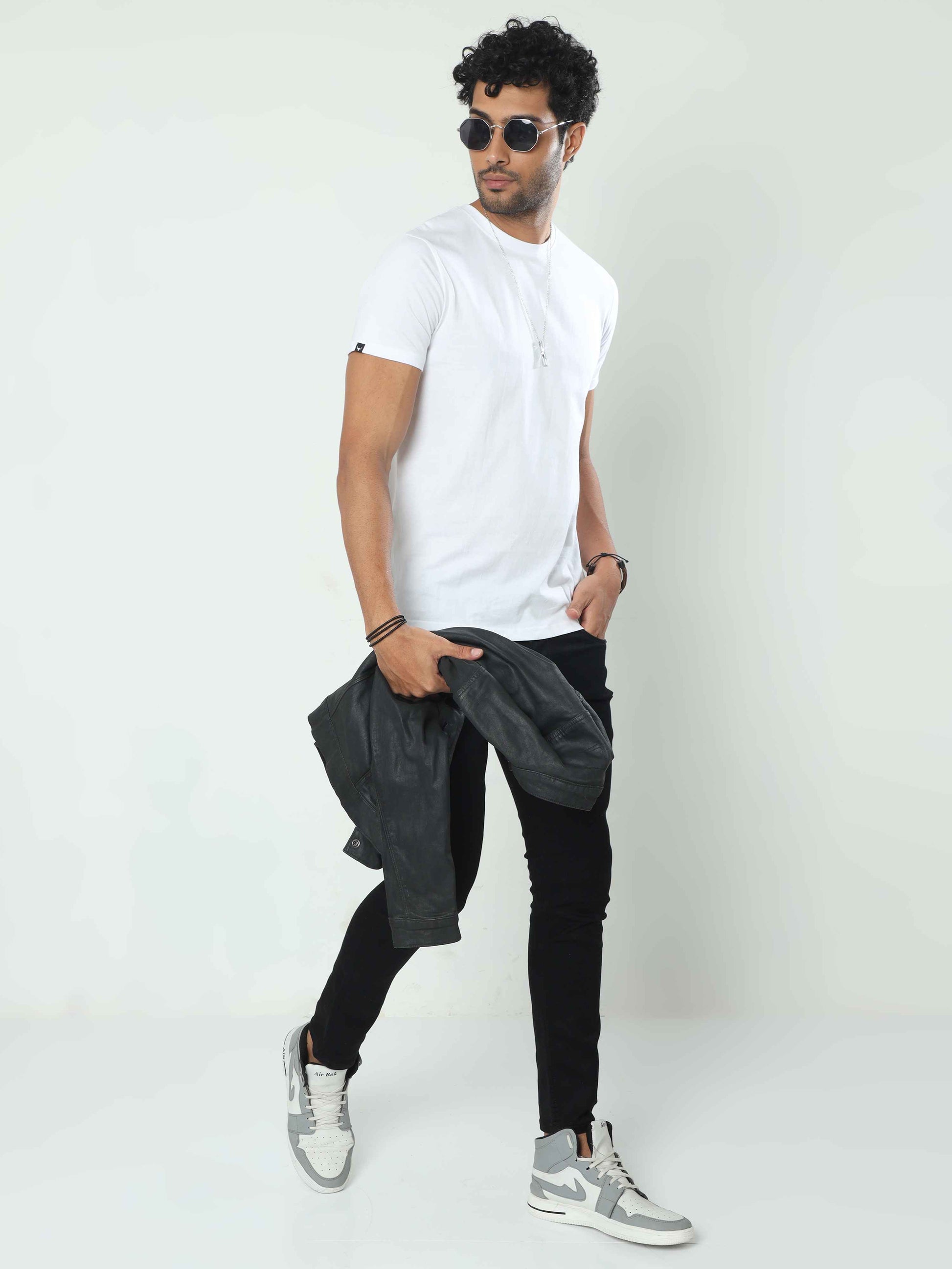 men plain white t shirts