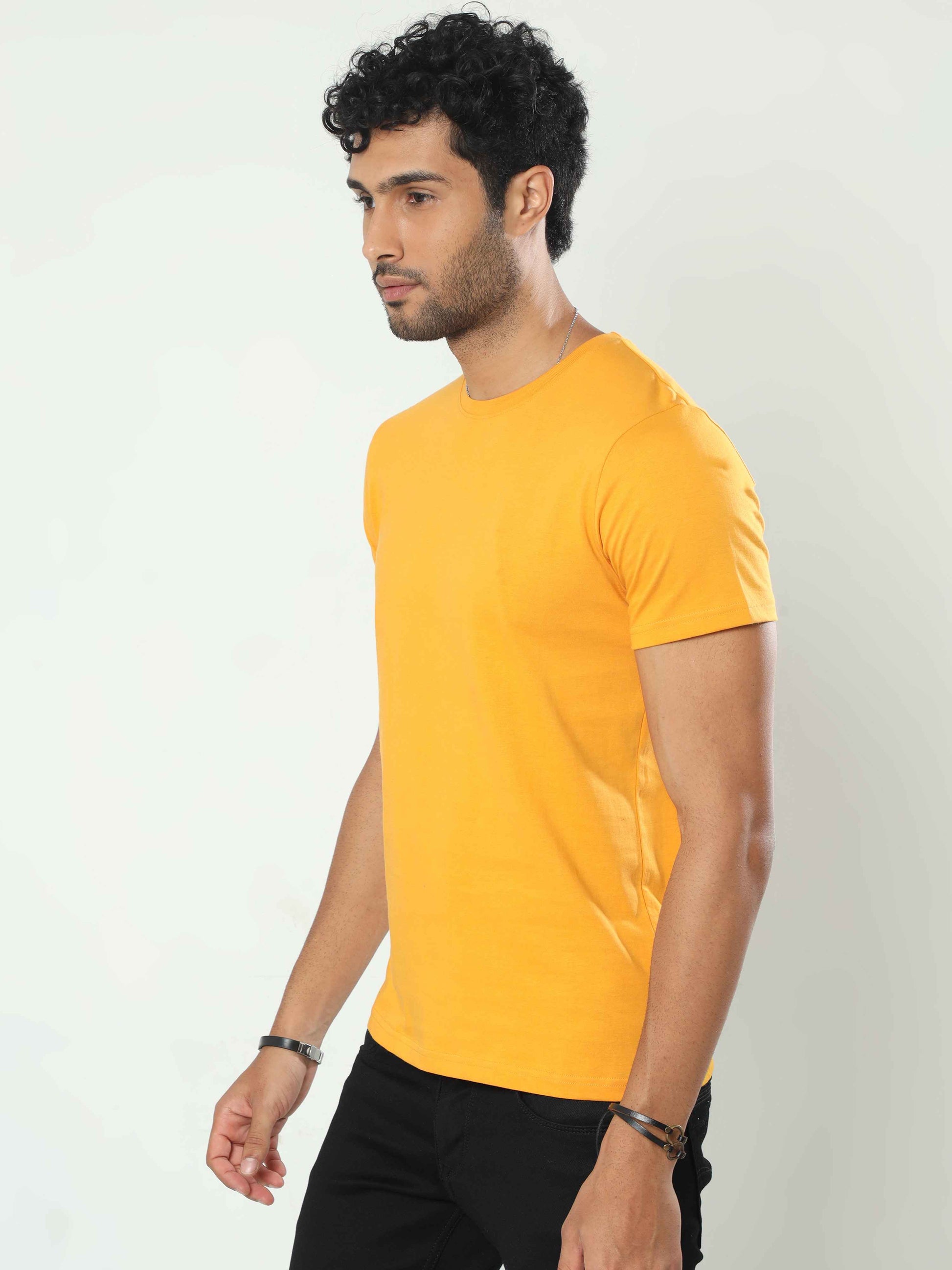 Plain Yellow T Shirts for Men