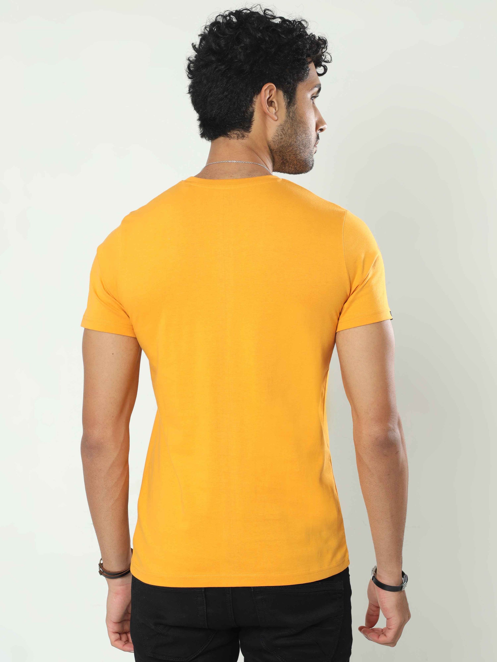 Plain Yellow T Shirts for Men