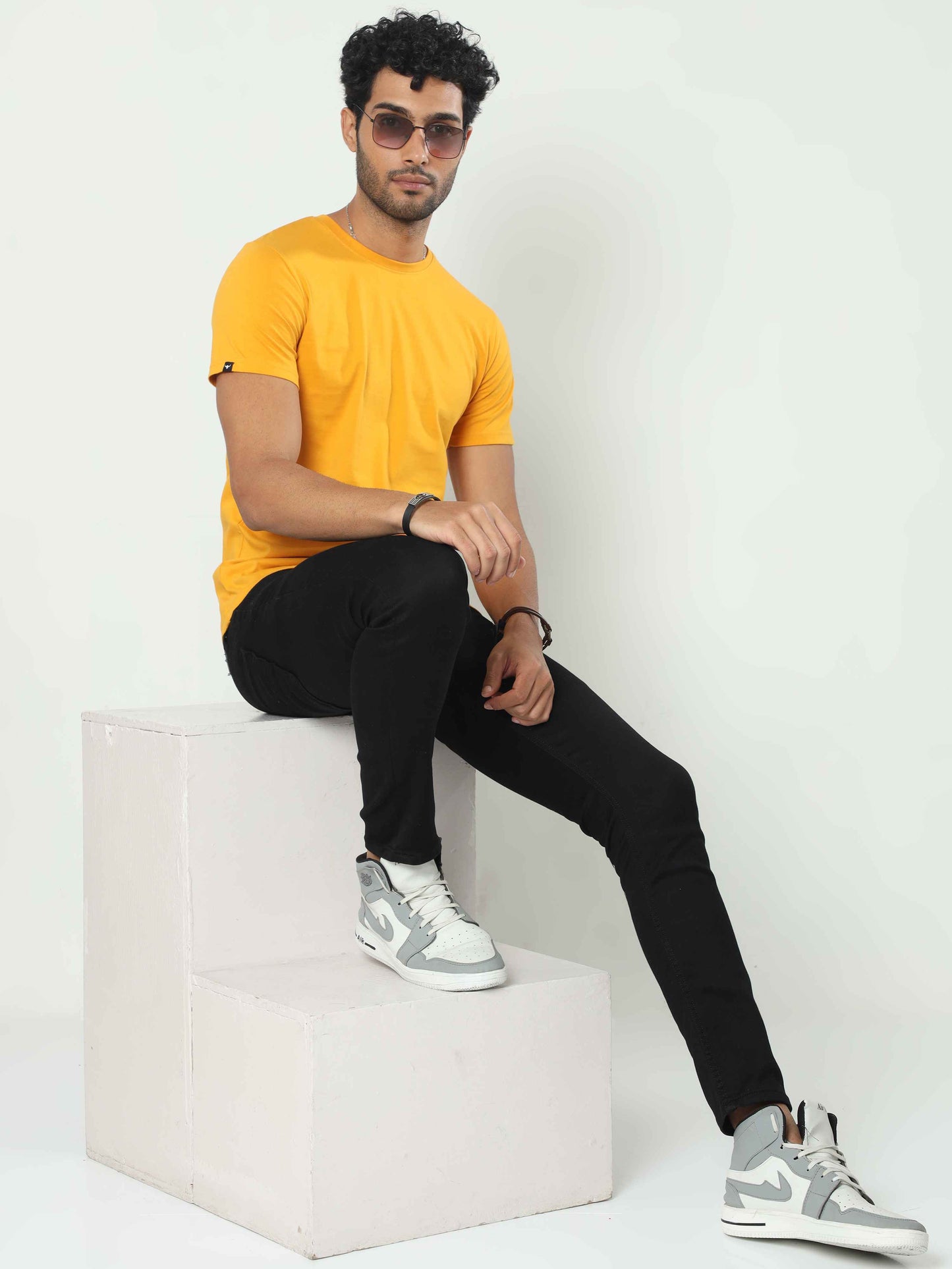 Plain Yellow T Shirts for Men