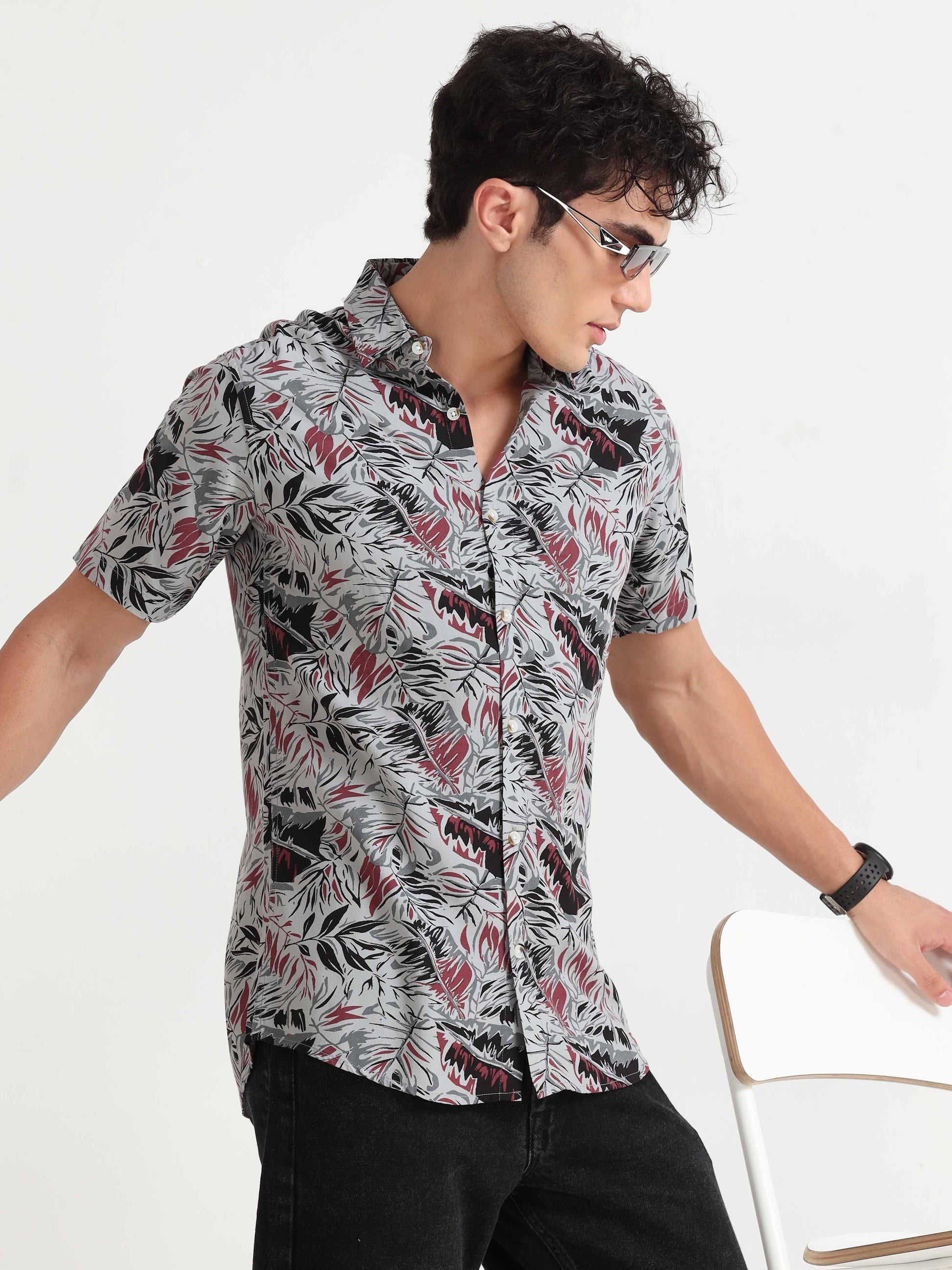 Leaf Print Shirt for Men 