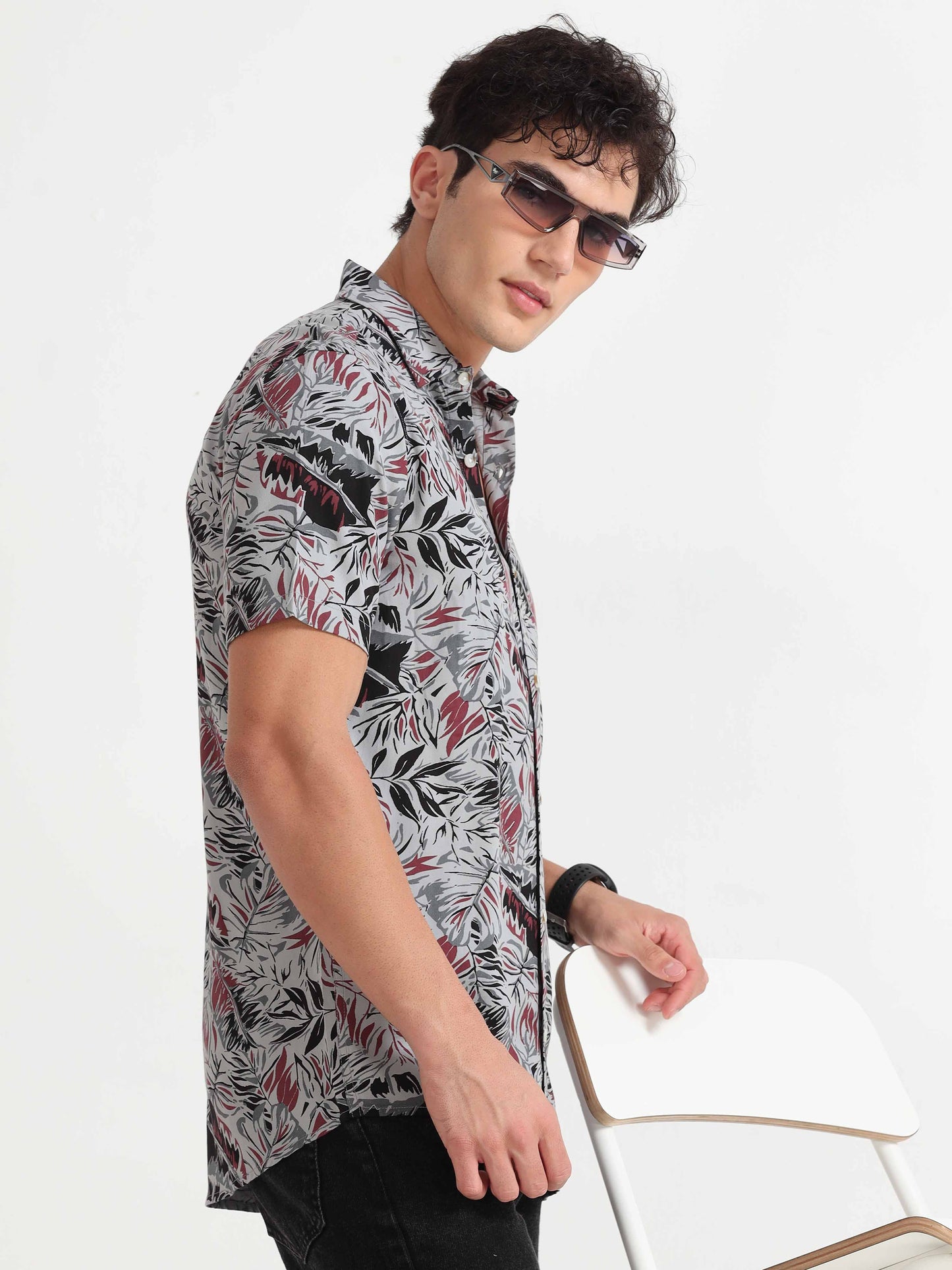 Leaf Print Shirt for Men 