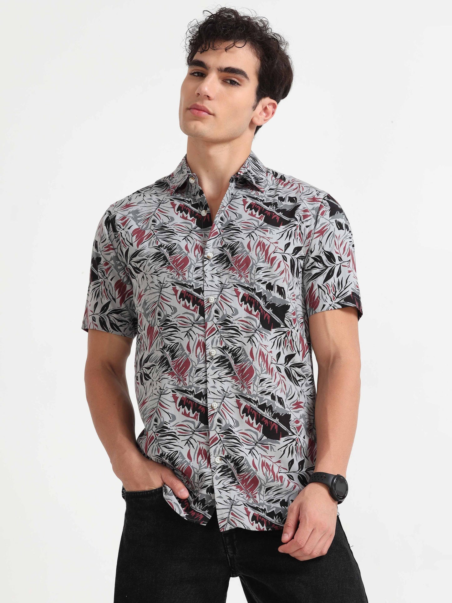 Leaf Print Shirt for Men 