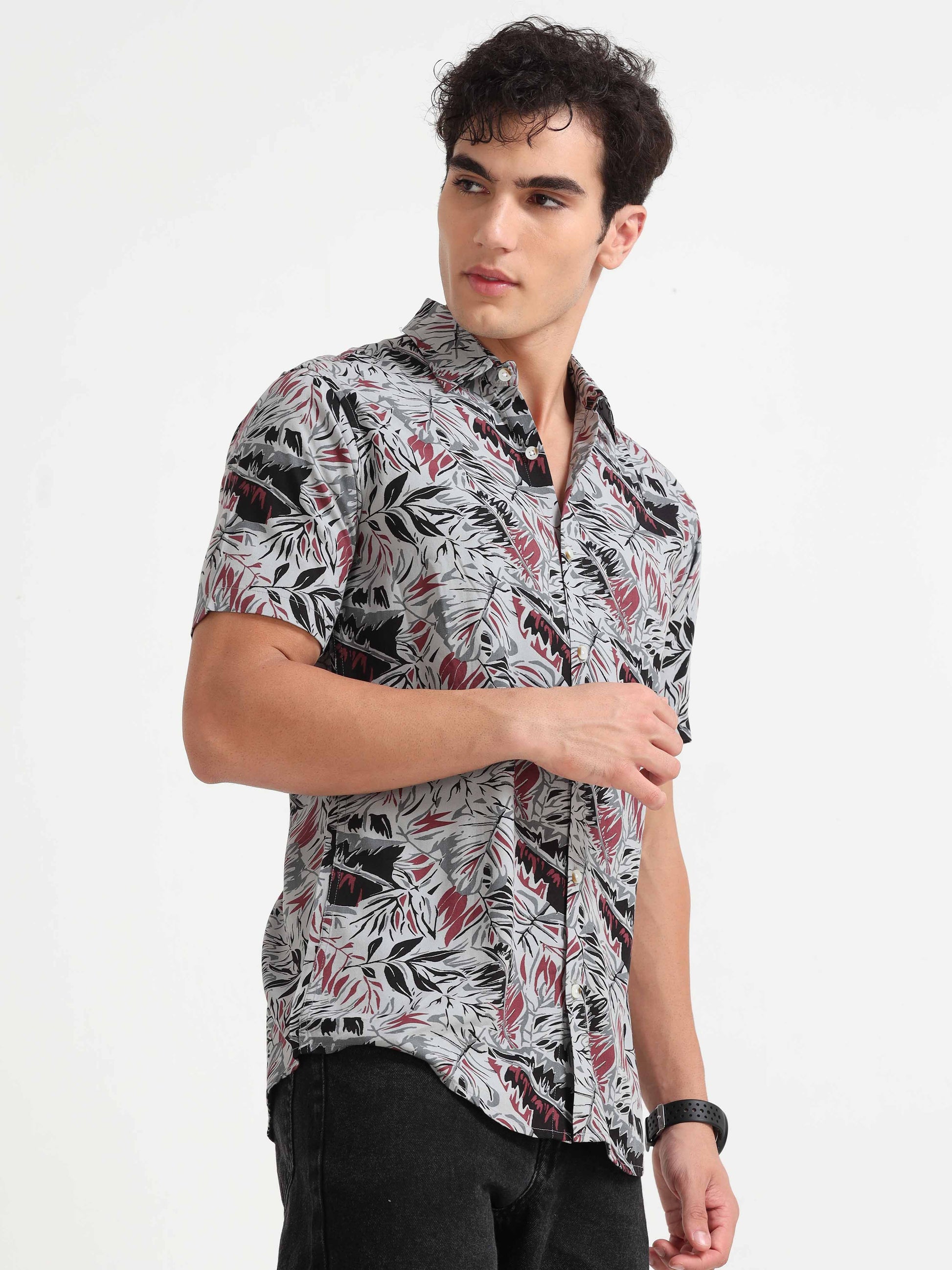 Leaf Print Shirt for Men 