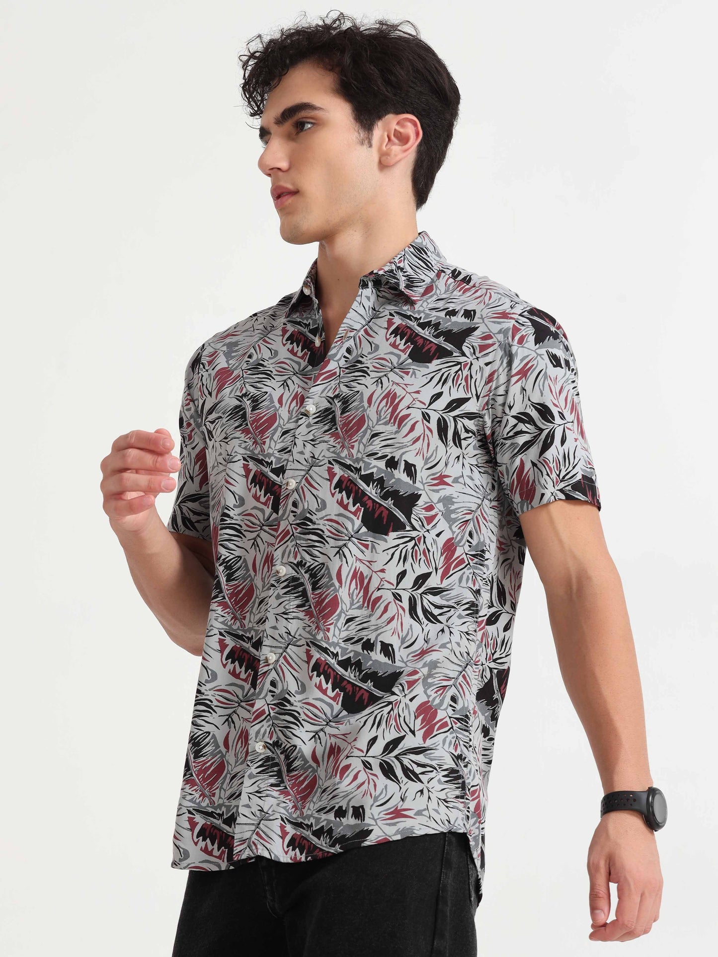 Leaf Print Shirt for Men 