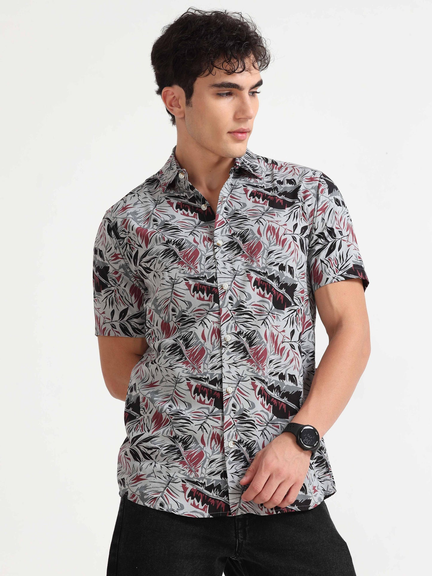 Leaf Print Shirt for Men 