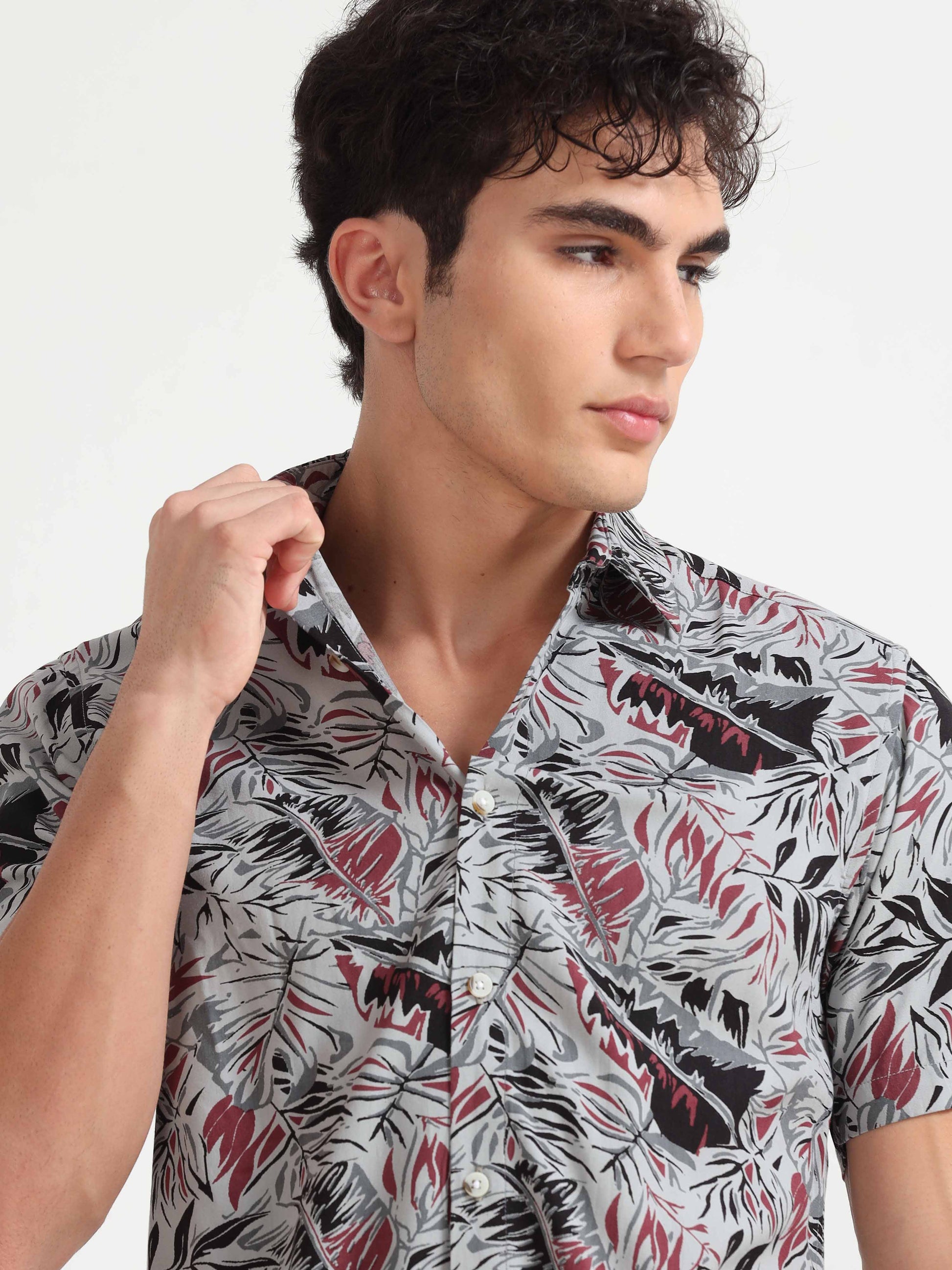 Leaf Print Shirt for Men 