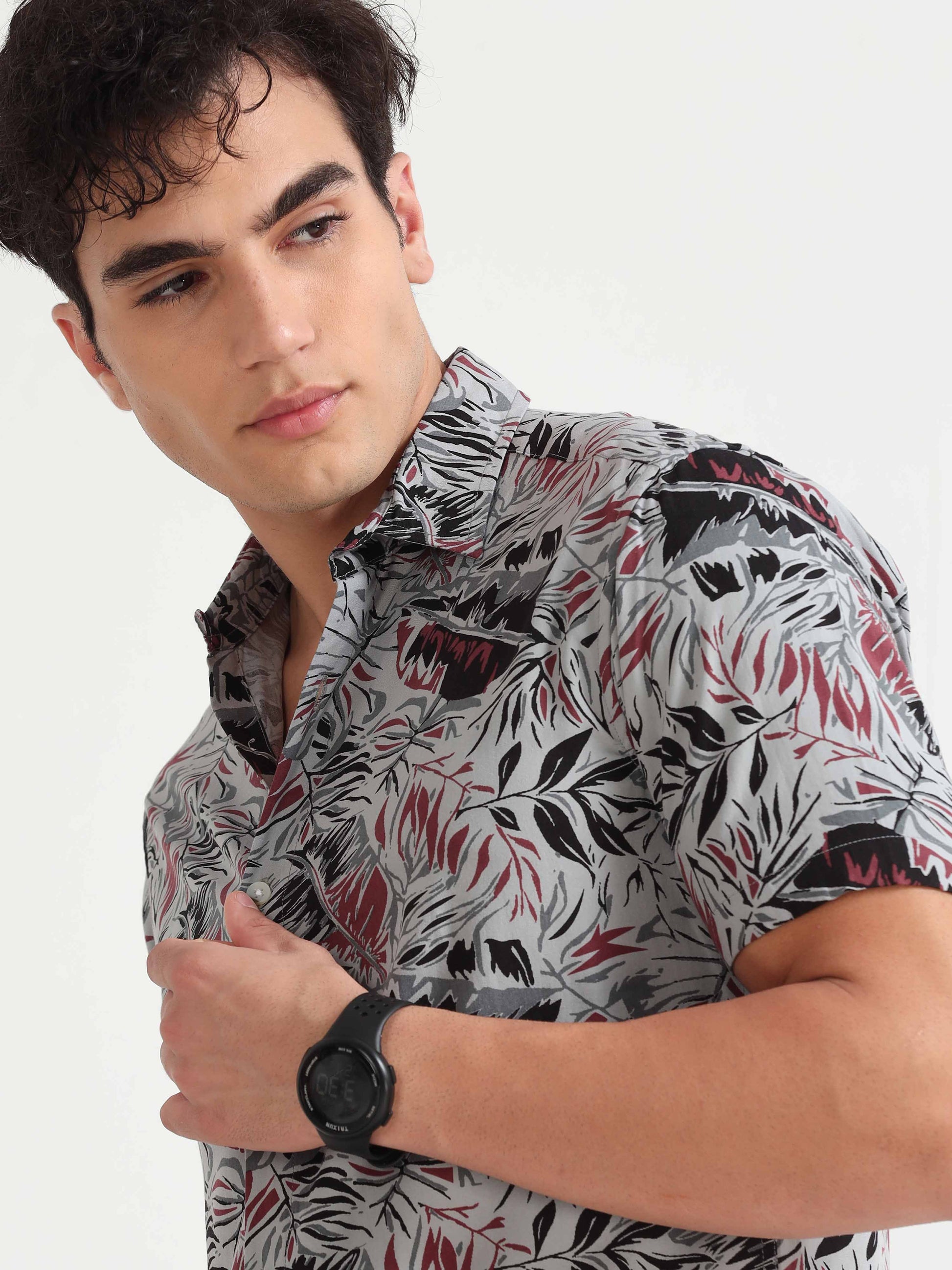 Leaf Print Shirt for Men 