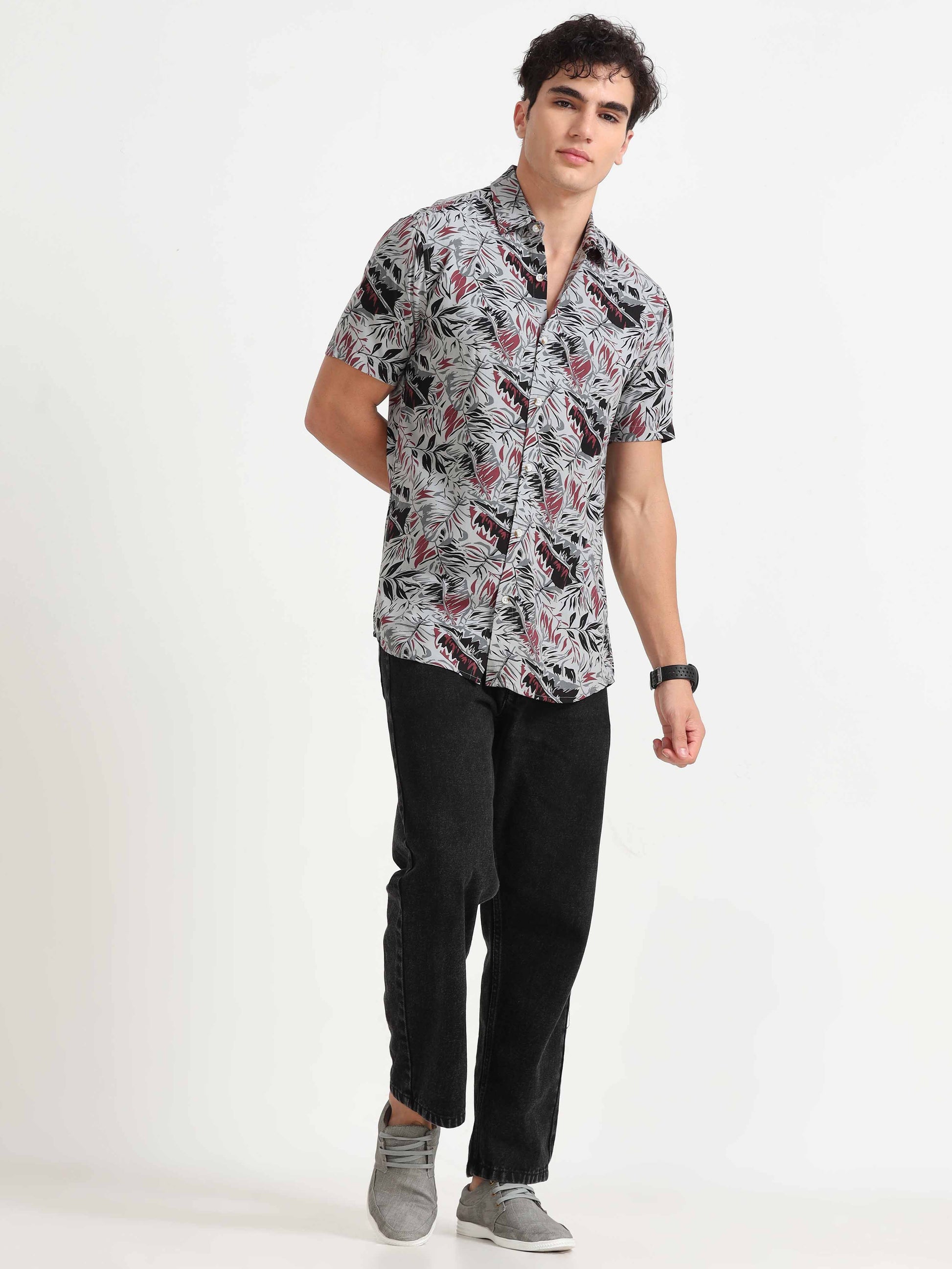 Leaf Print Shirt for Men 