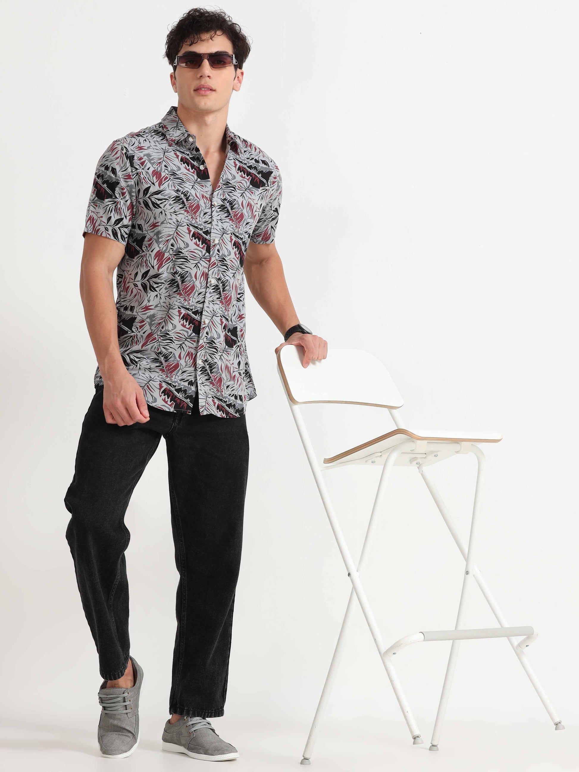 Leaf Print Shirt for Men 