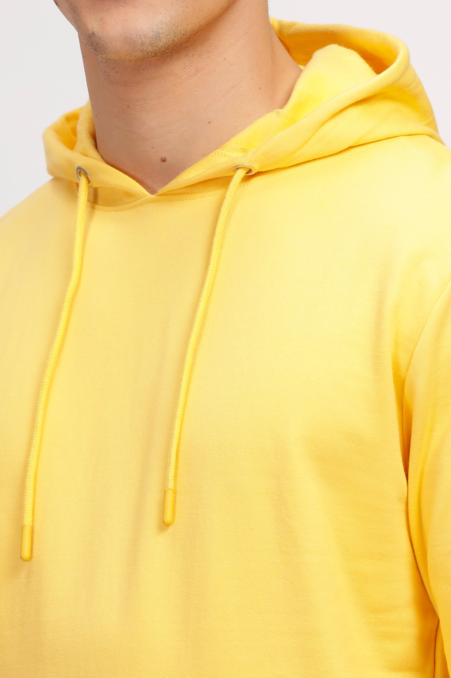  Plain Men's Yellow Hoodie 