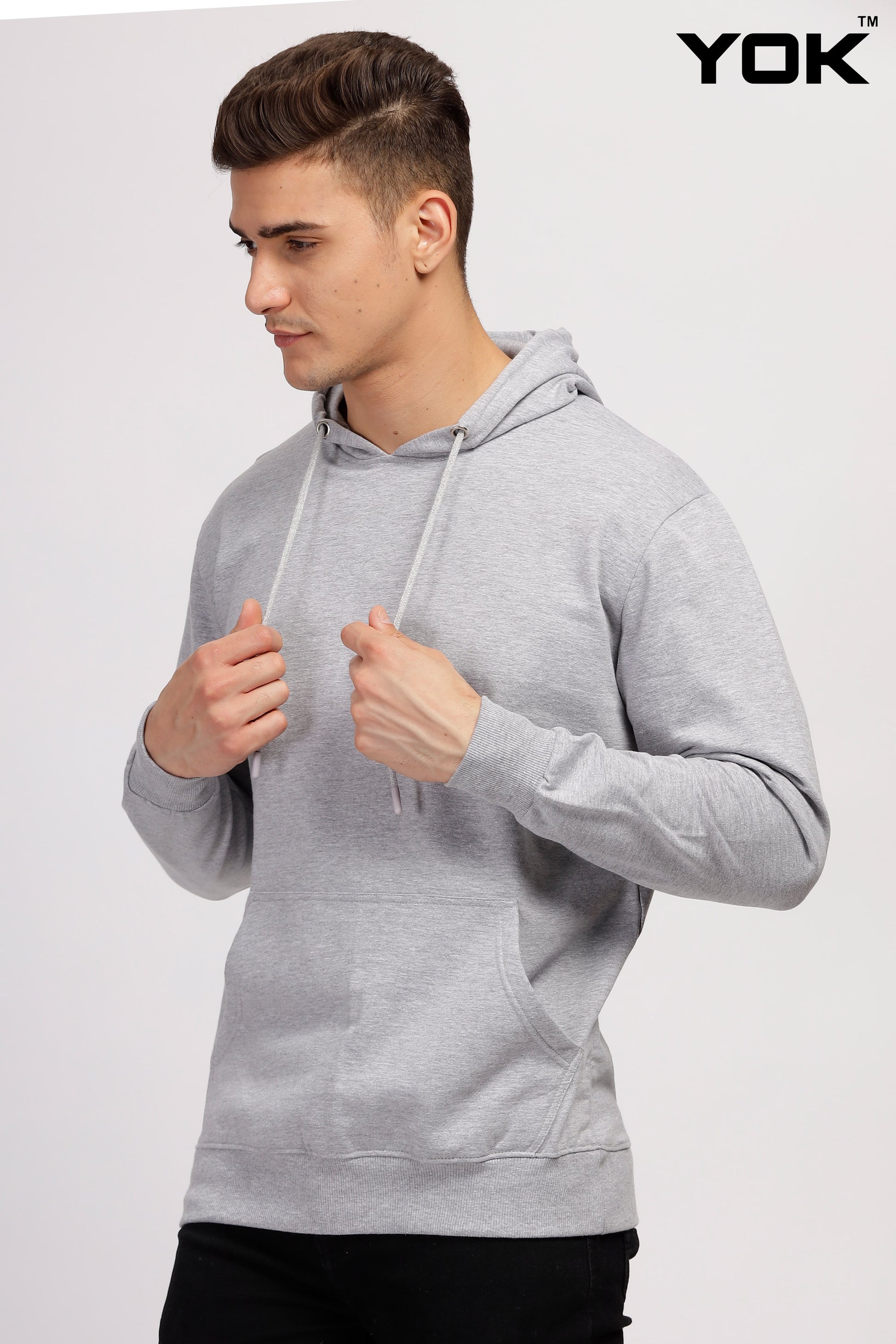 Mens Plain Grey Hoodie
