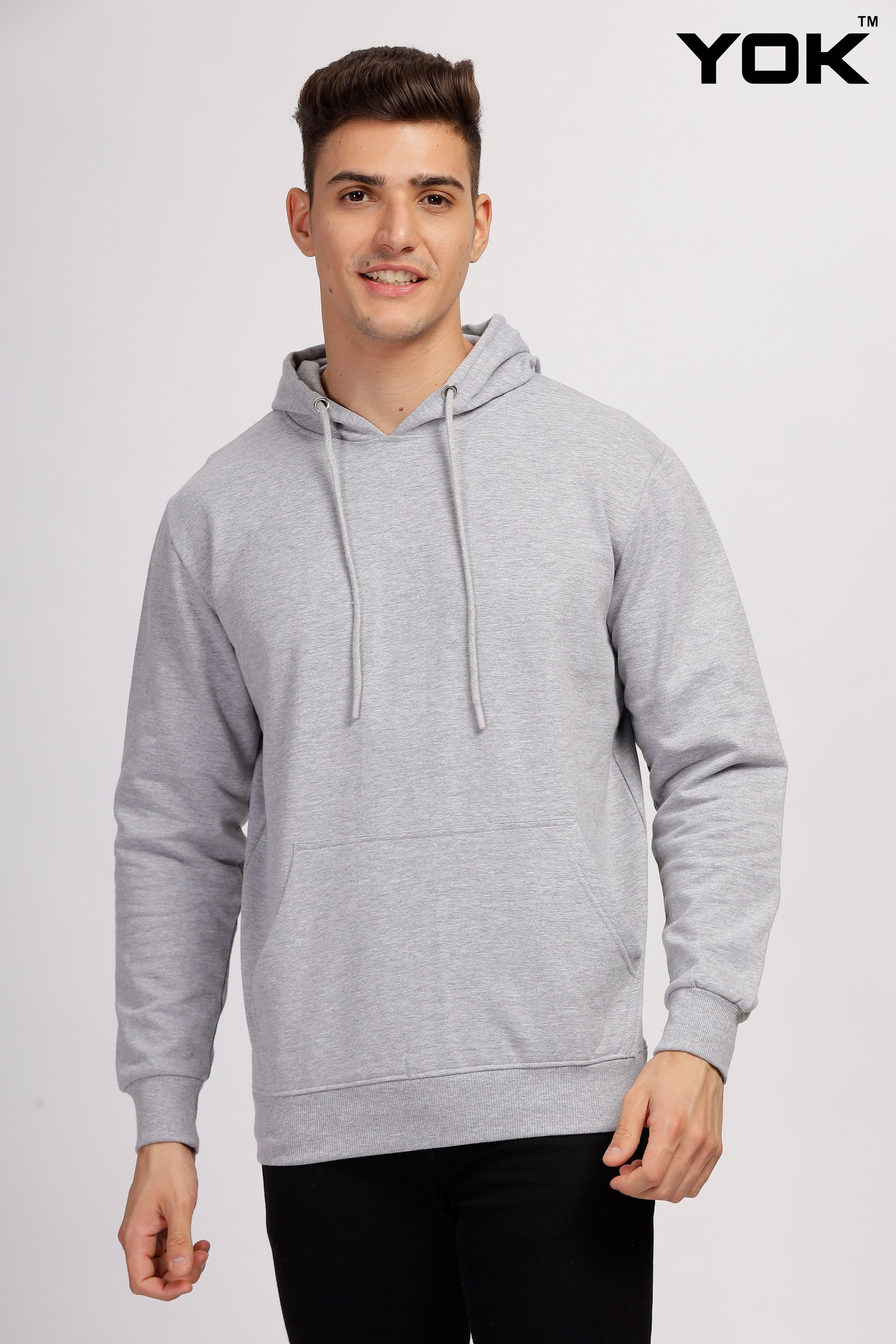 Shop Mens Plain Grey Hoodie Online at Great Price