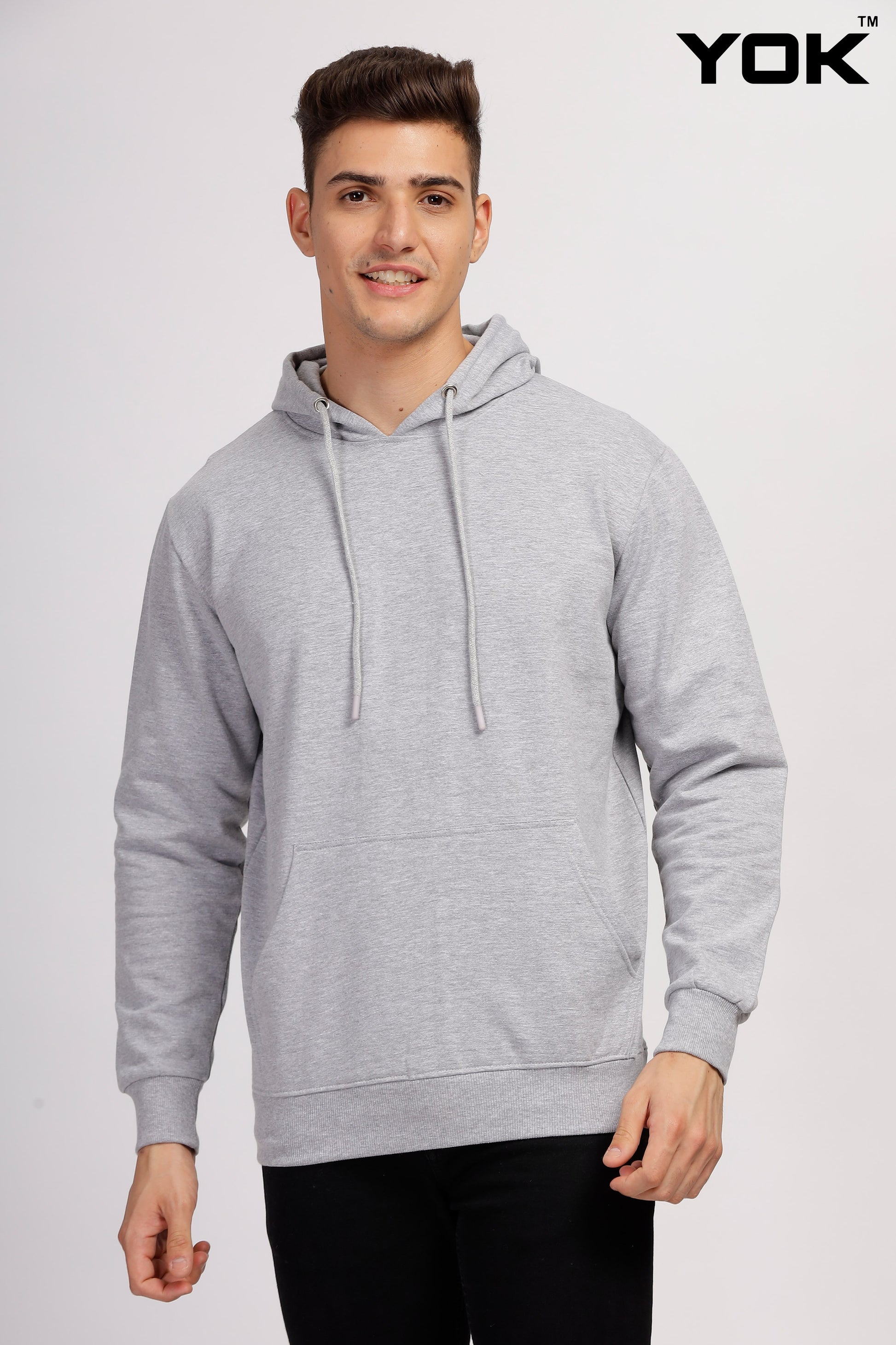 Mens Plain Grey Hoodie