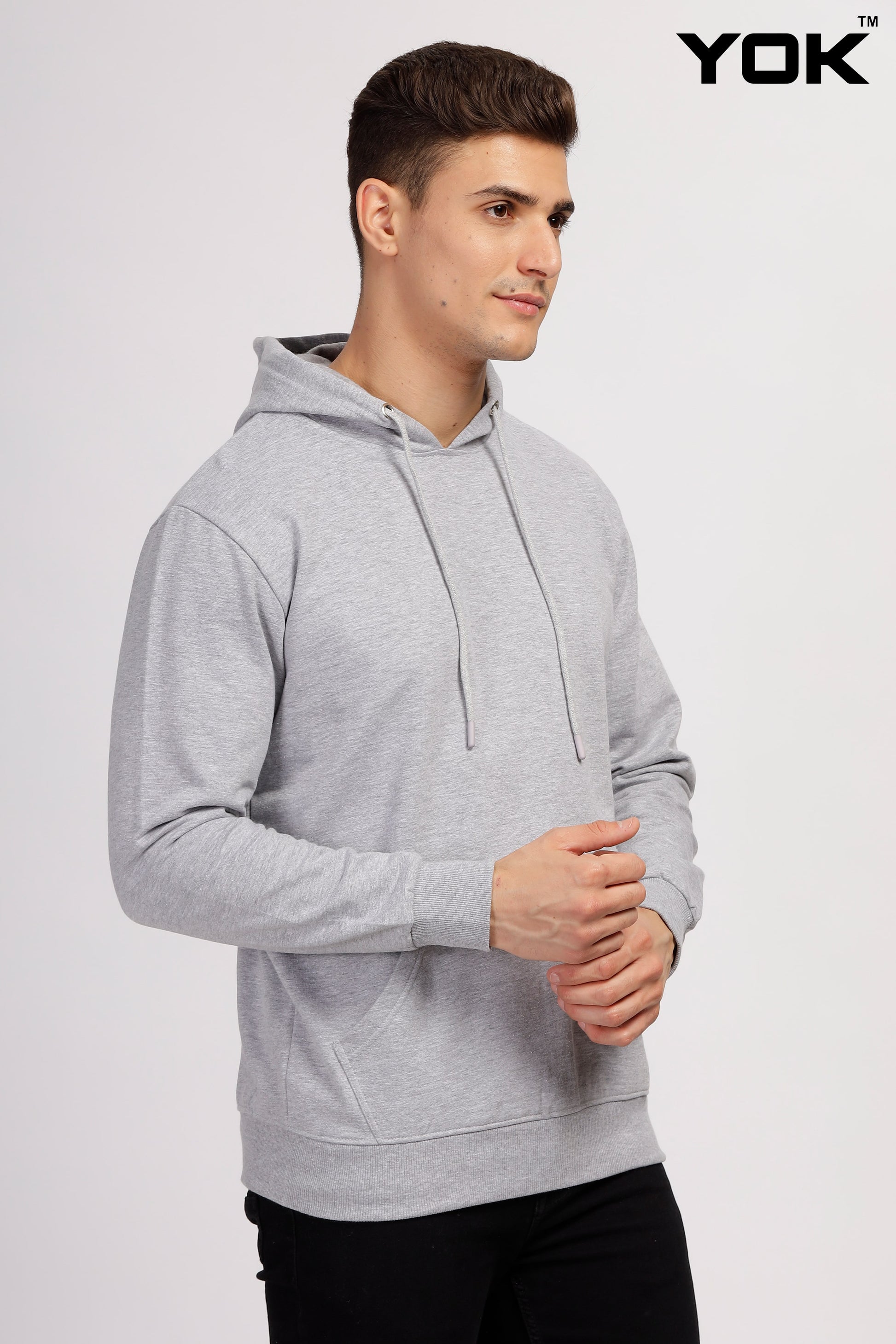 Mens Plain Grey Hoodie
