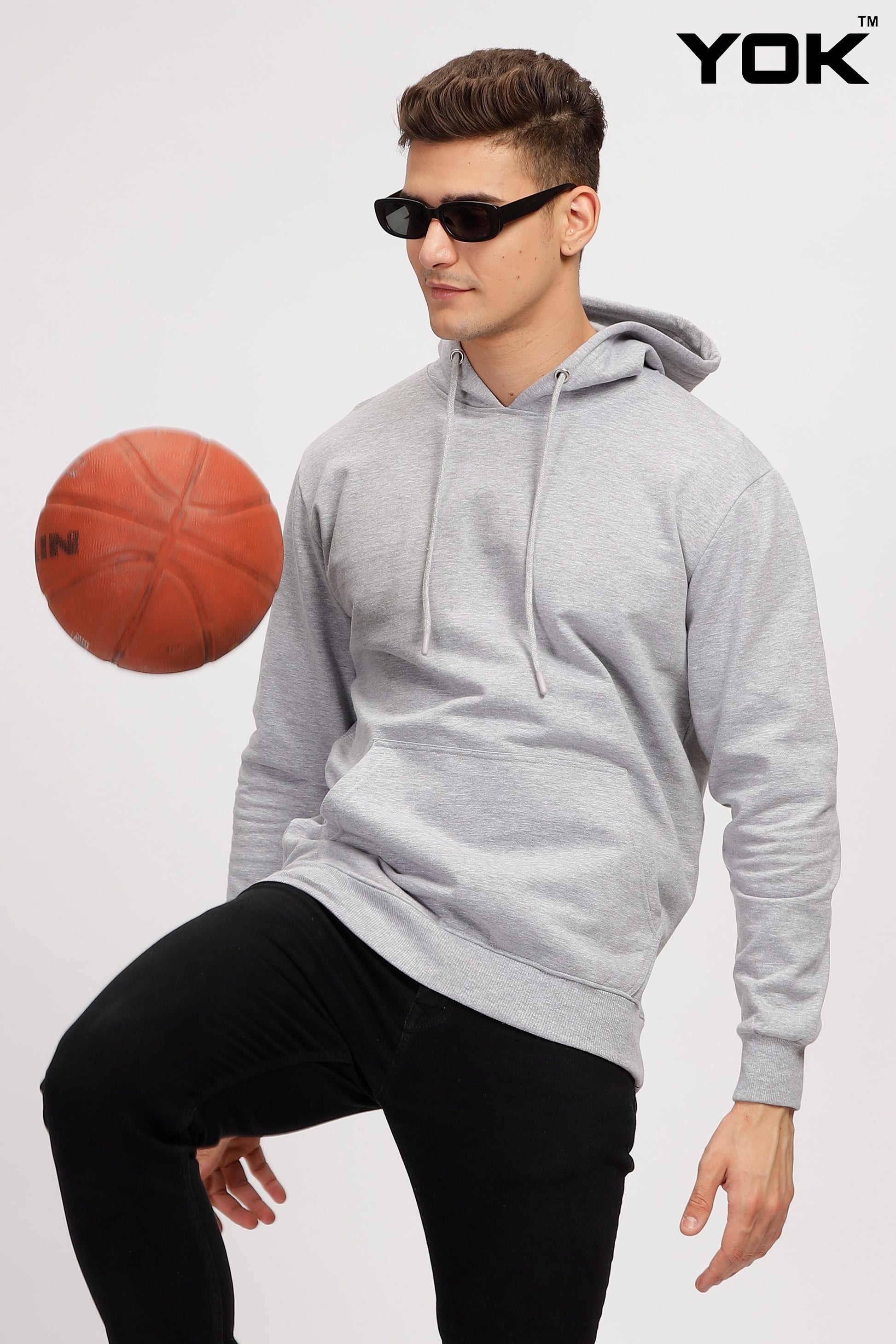 Mens Plain Grey Hoodie